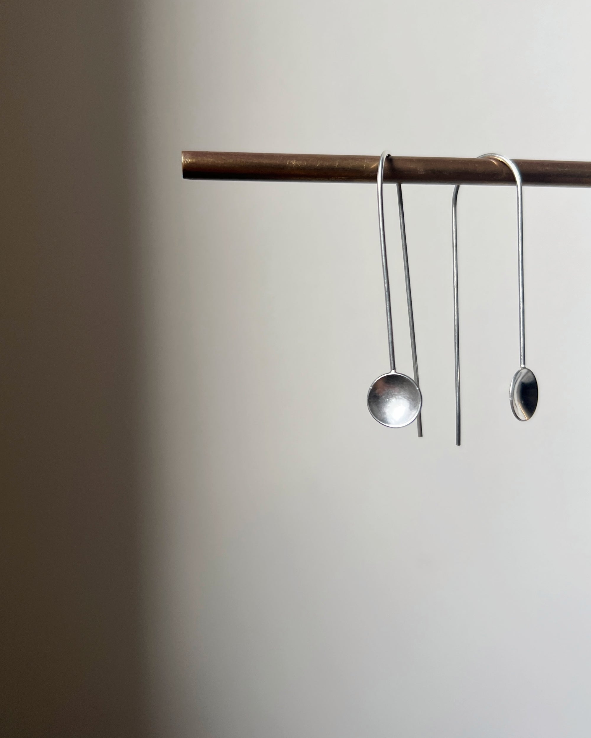 stacey vickery : silver bowl drop earrings