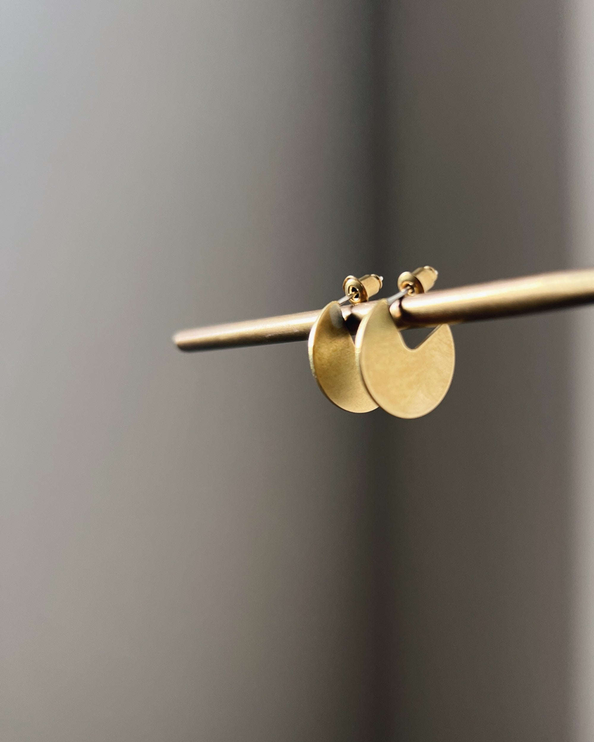 stacey vickery : brass pacman stud earrings