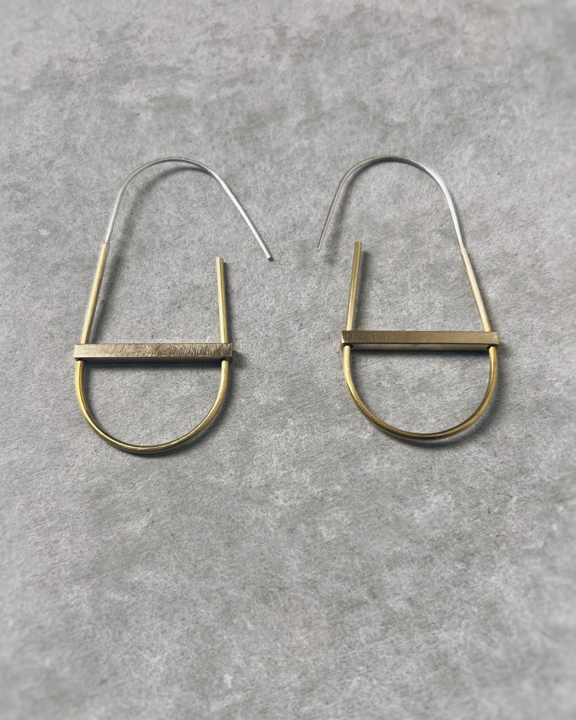 stacey vickery : brass bar hoop earrings
