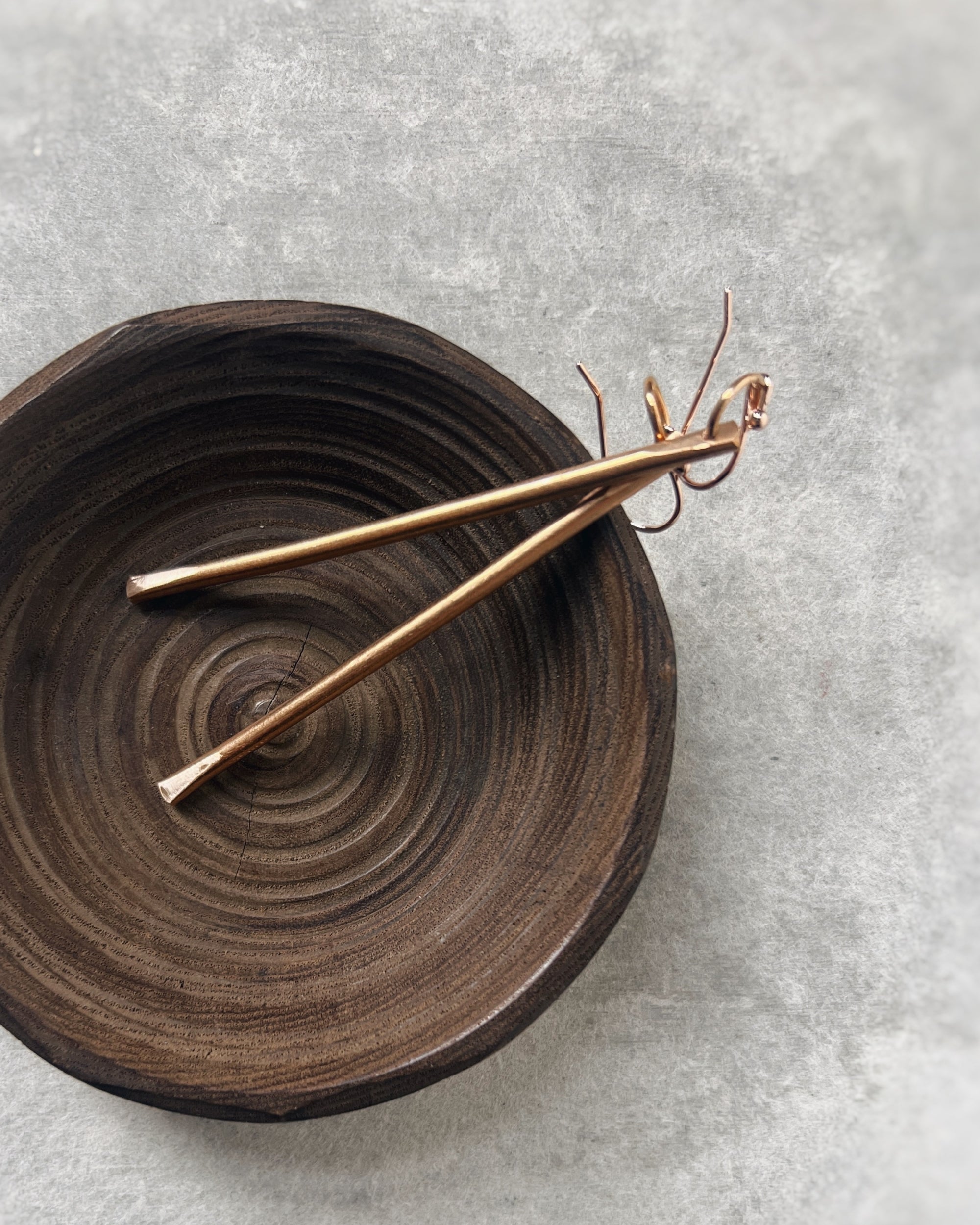 stacey vickery : hammered bronze bar earrings