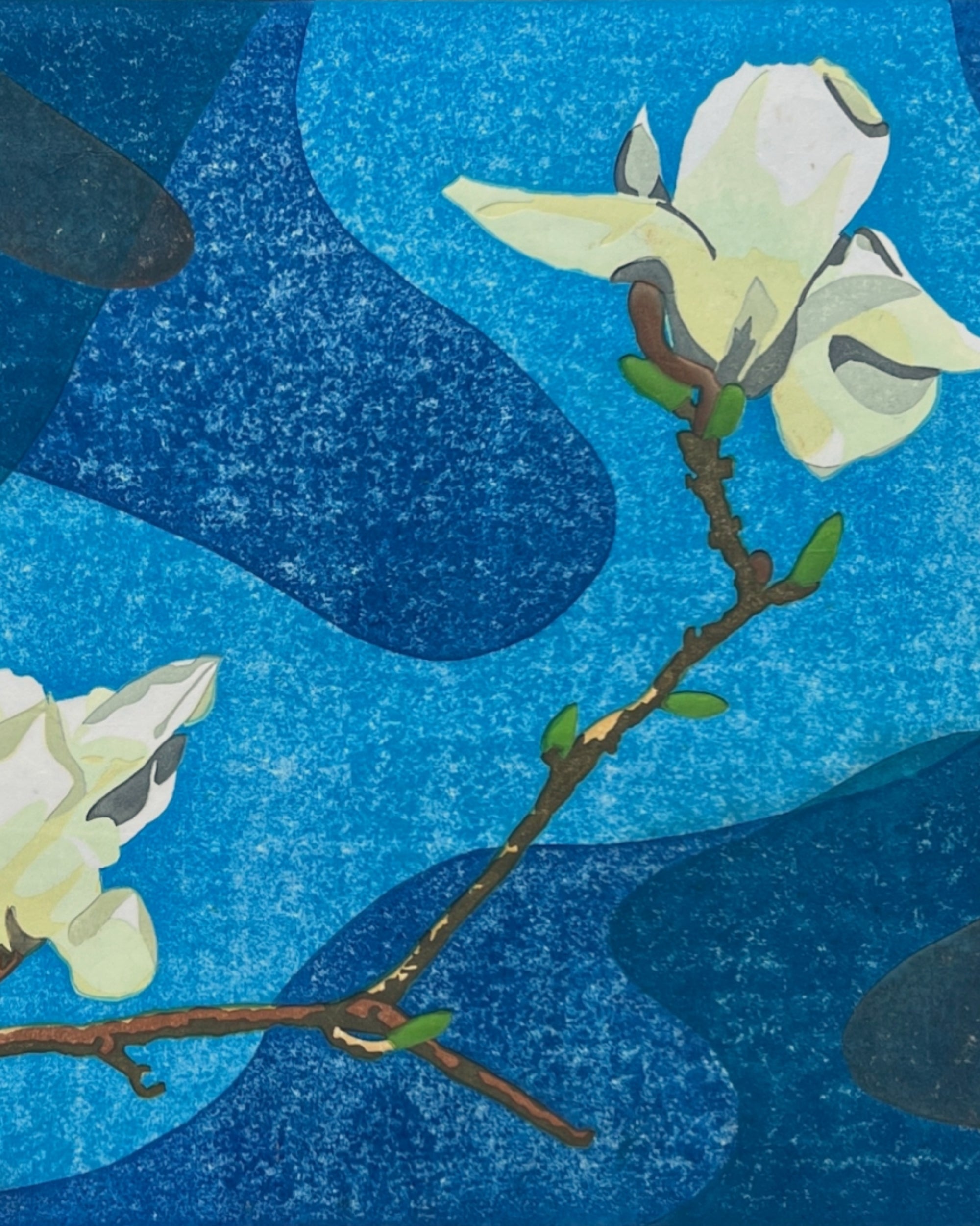 screen print : white magnolia