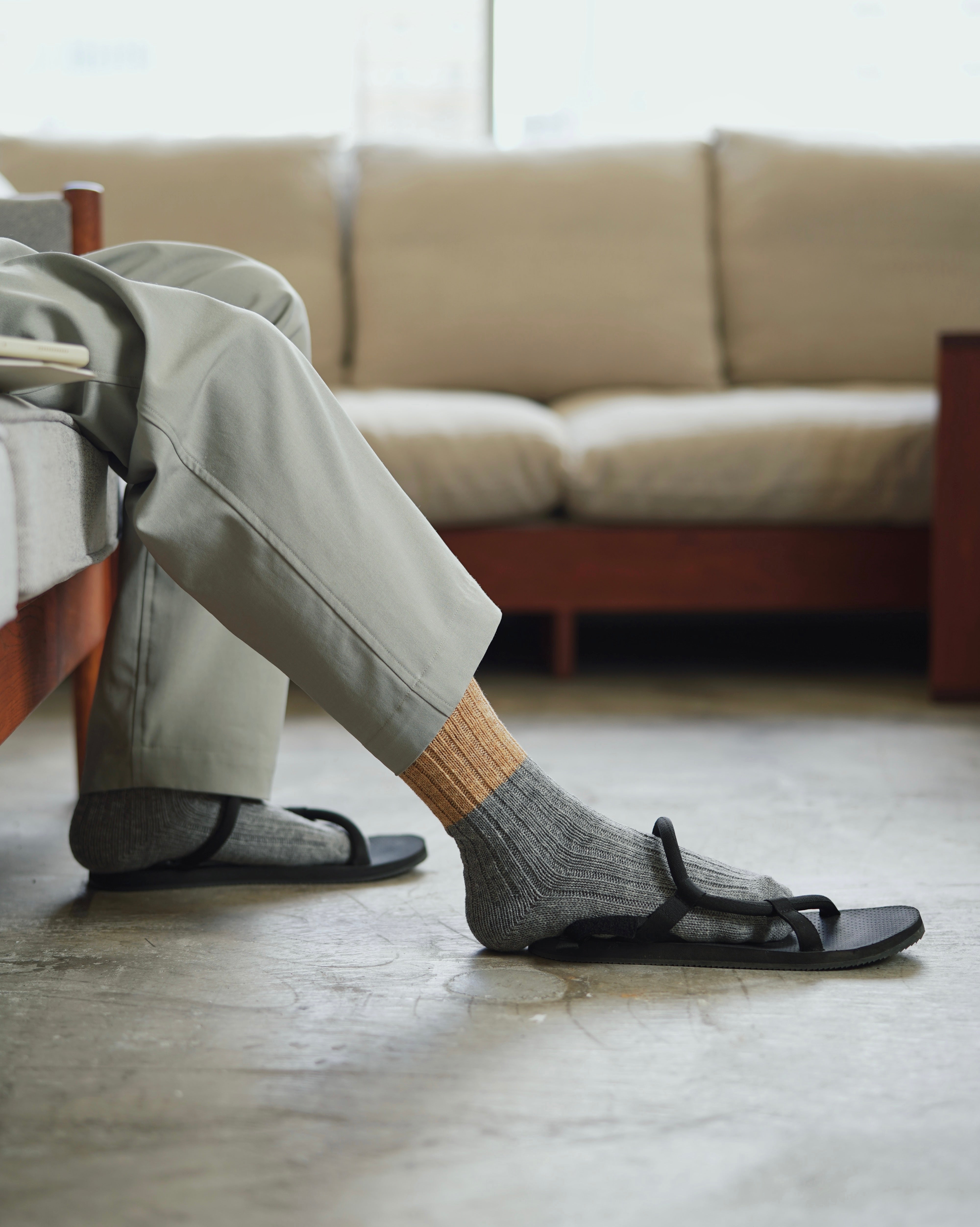 nishiguchi kutsushita : boston wool cotton slab socks