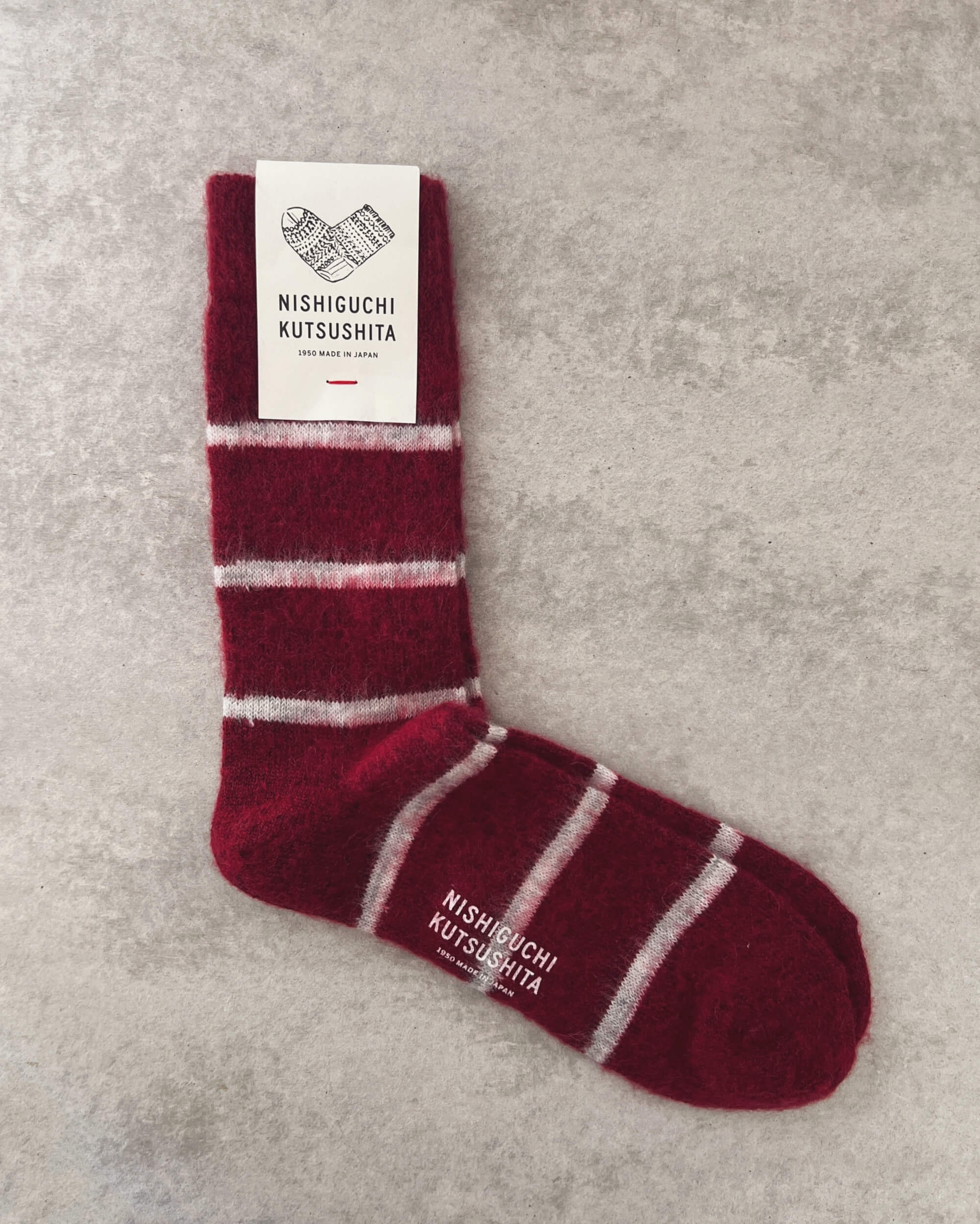nishiguchi kutsushita : oslo mohair wool border socks
