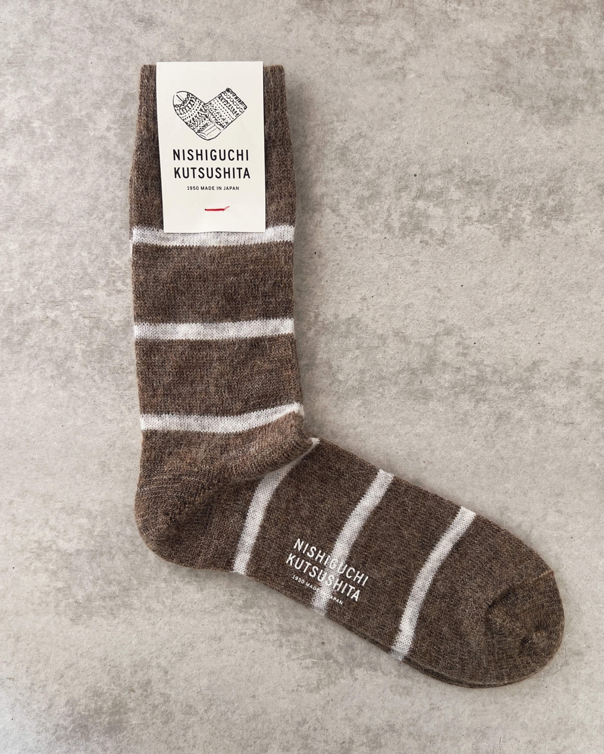 nishiguchi kutsushita : oslo mohair wool border socks