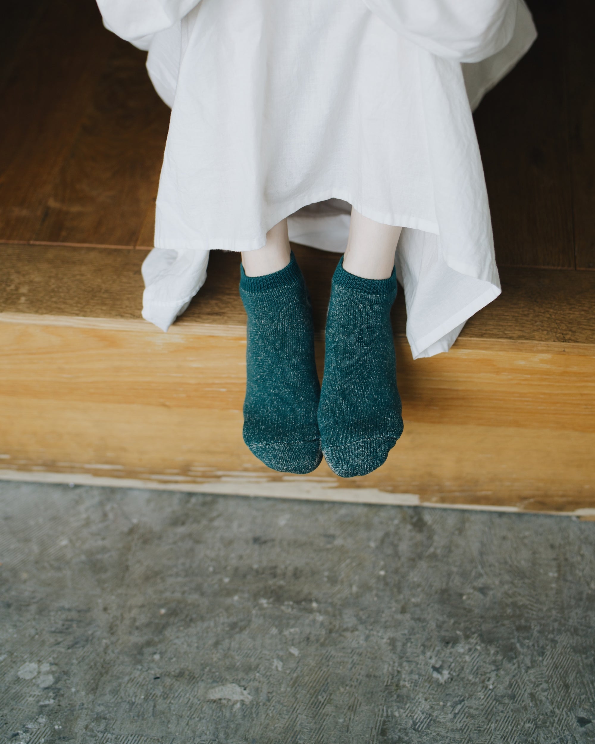 nishiguchi kutsushita : linen cotton pile anklet