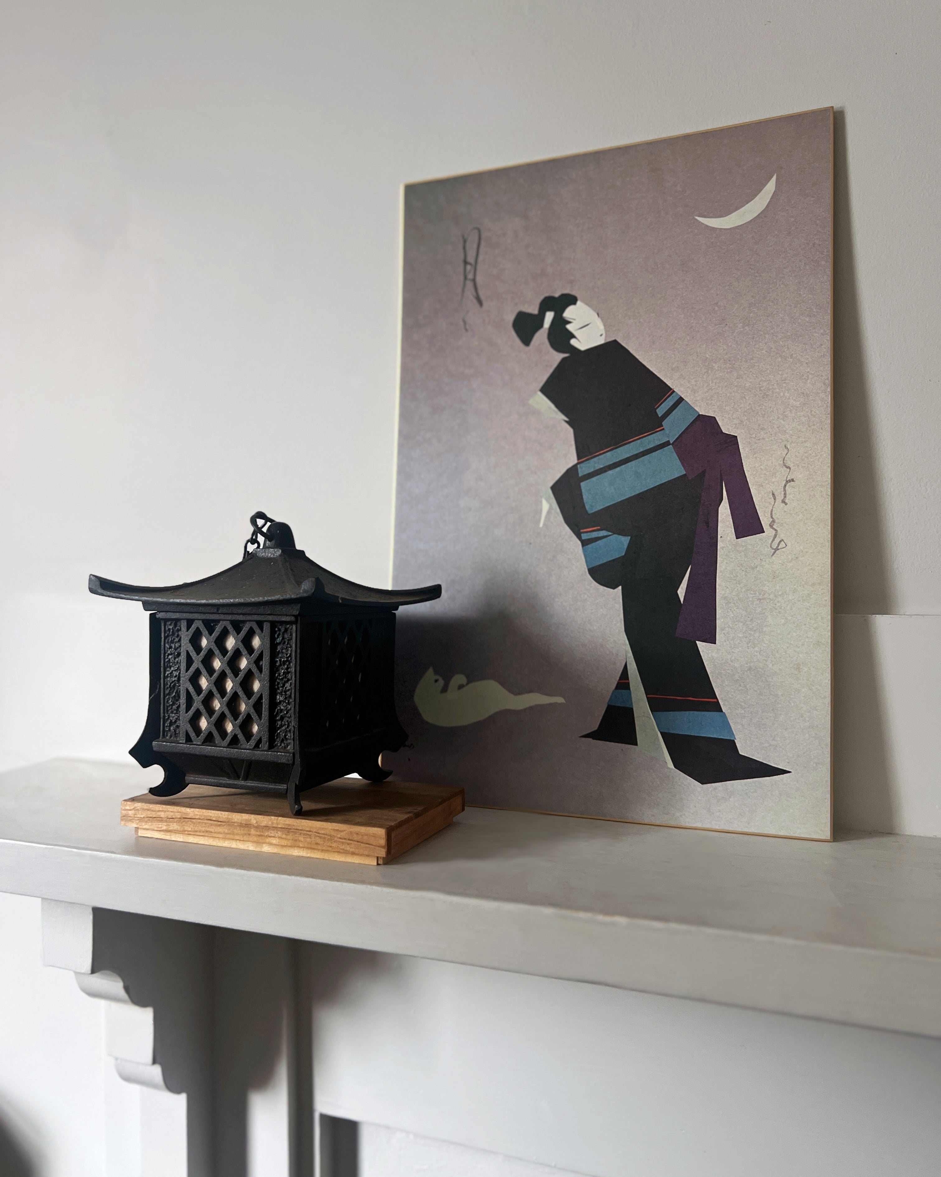 vintage japanese print : the cold moon