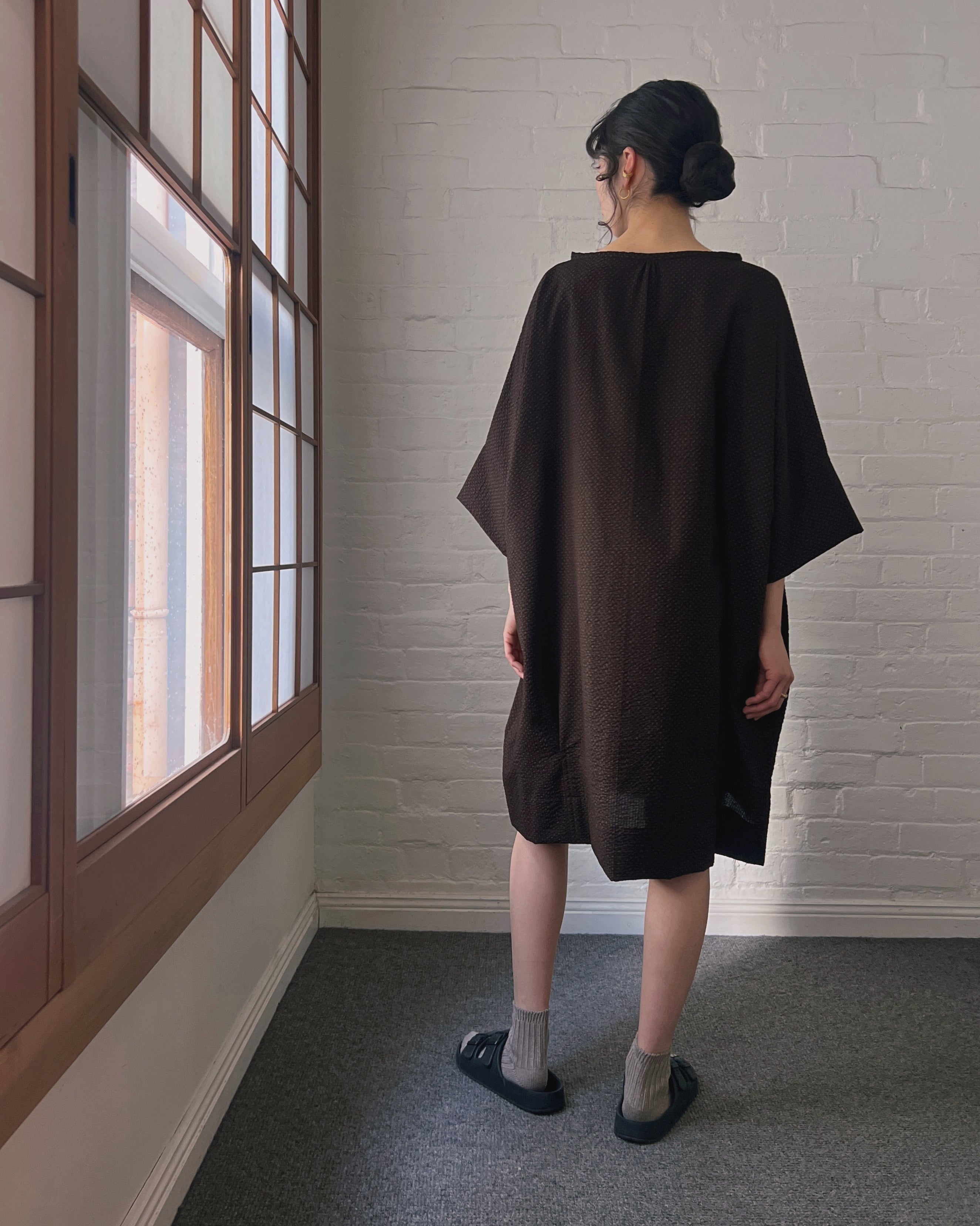 LJ struthers : textured cotton quadro dress