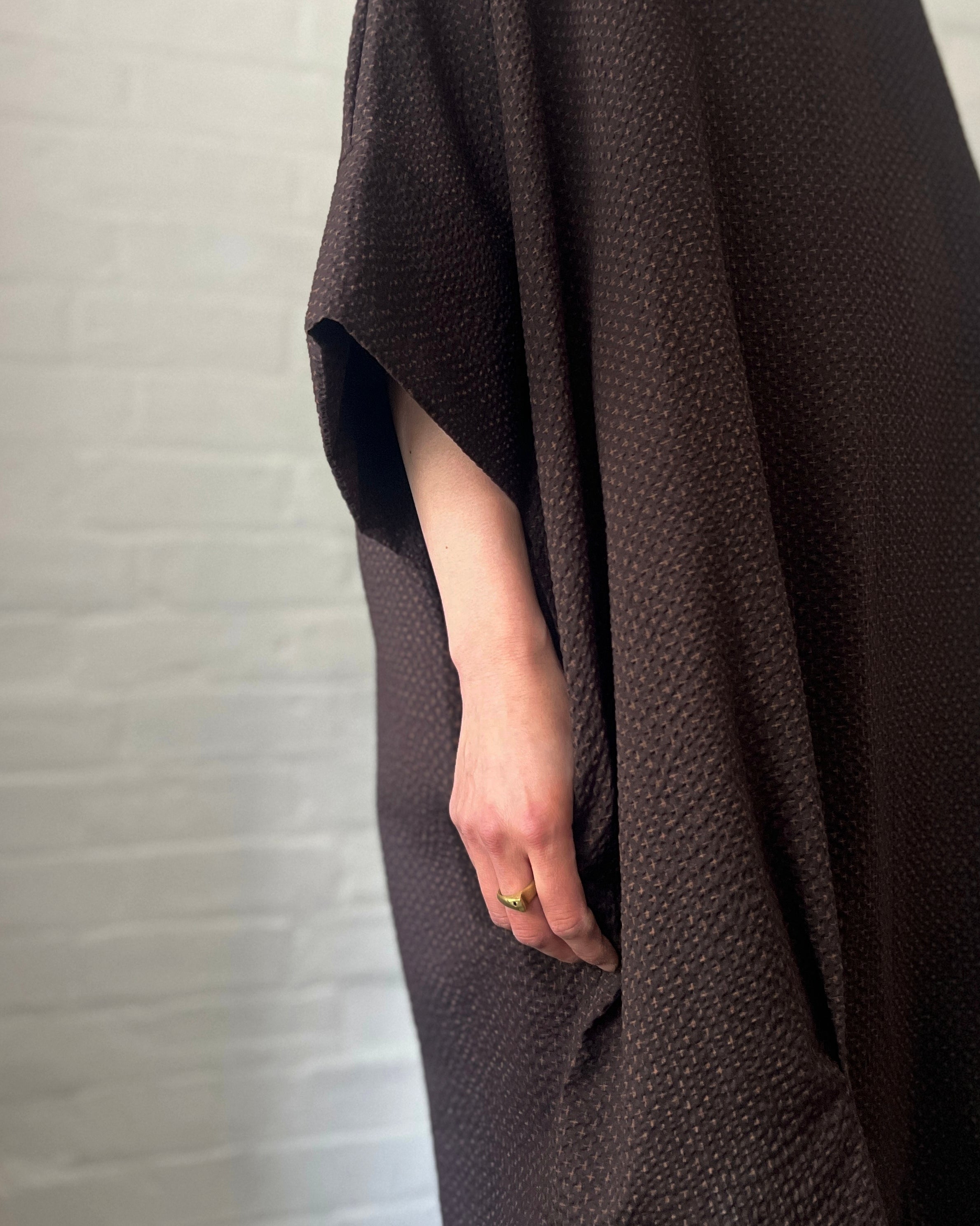 LJ struthers : textured cotton quadro dress