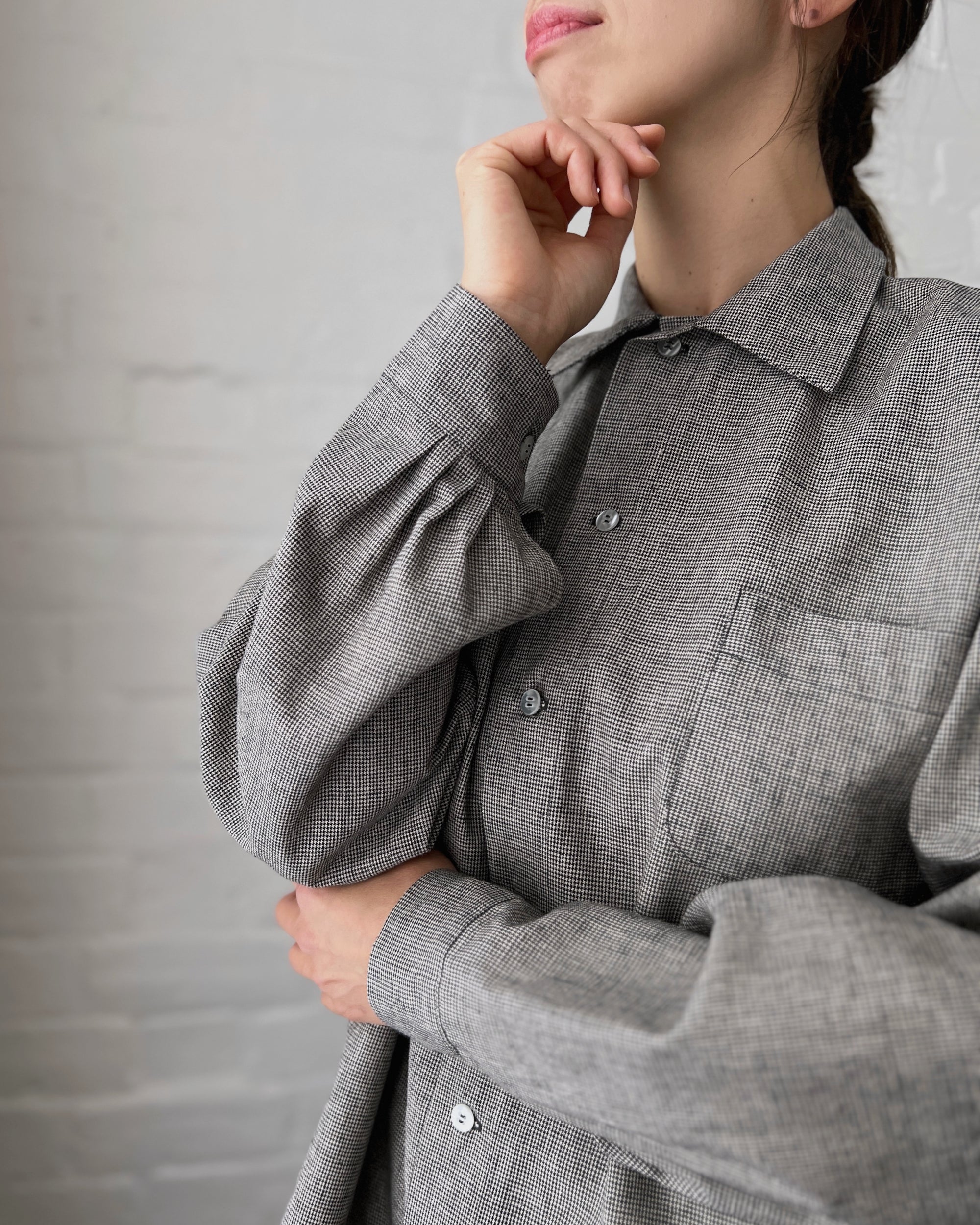 LJ struthers : houndstooth linen shirt