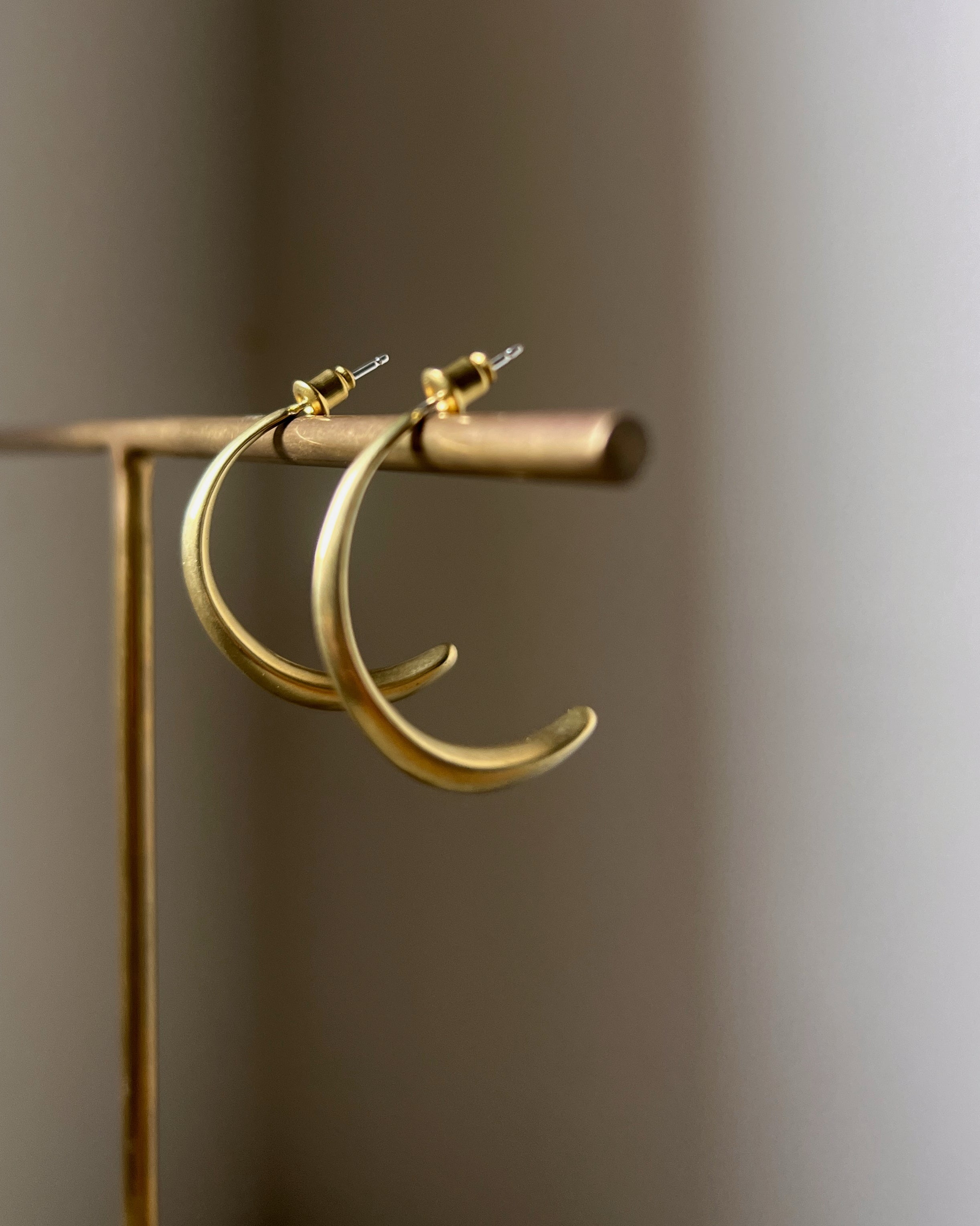 stacey vickery : brass crescent stud earrings