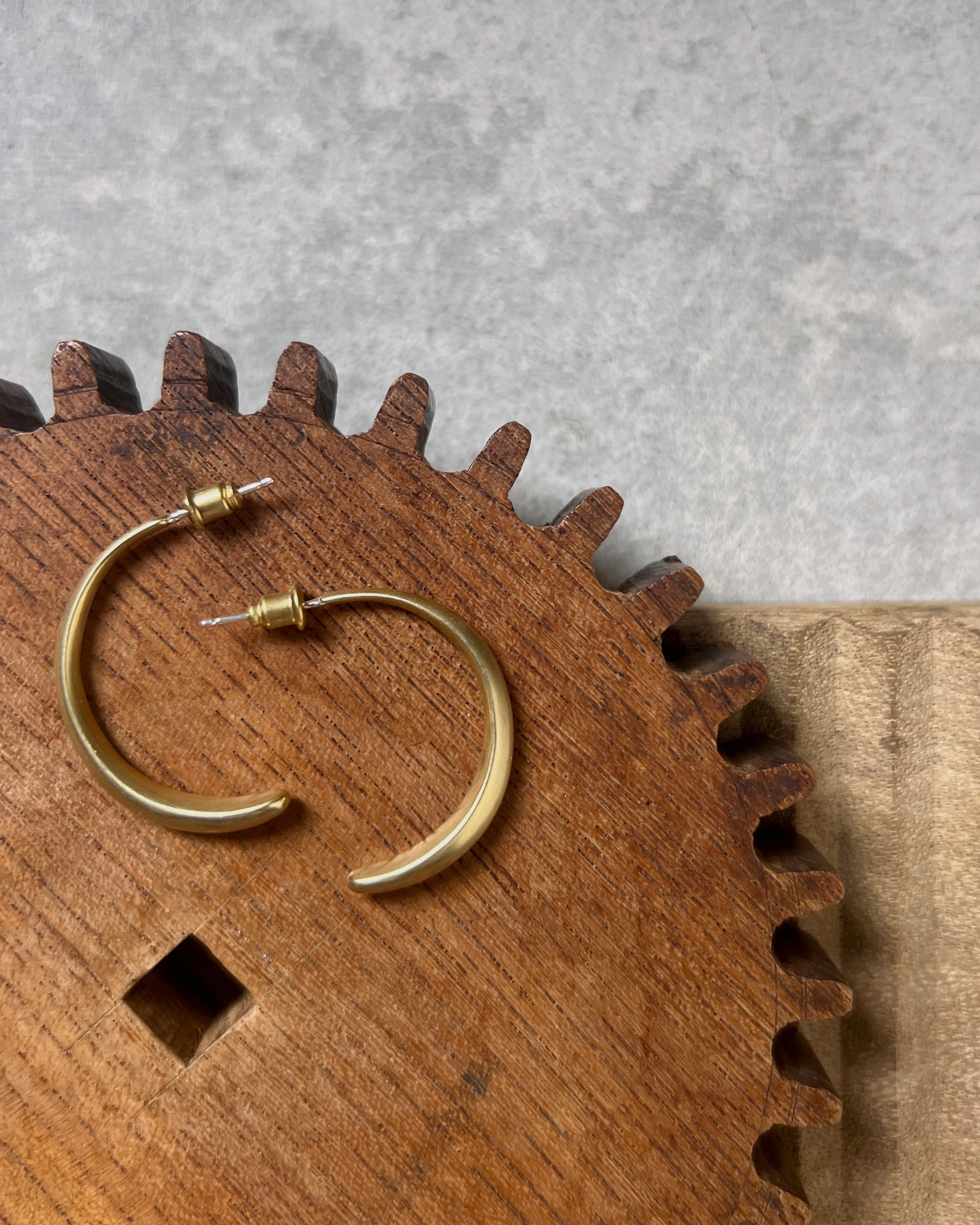 stacey vickery : brass crescent stud earrings