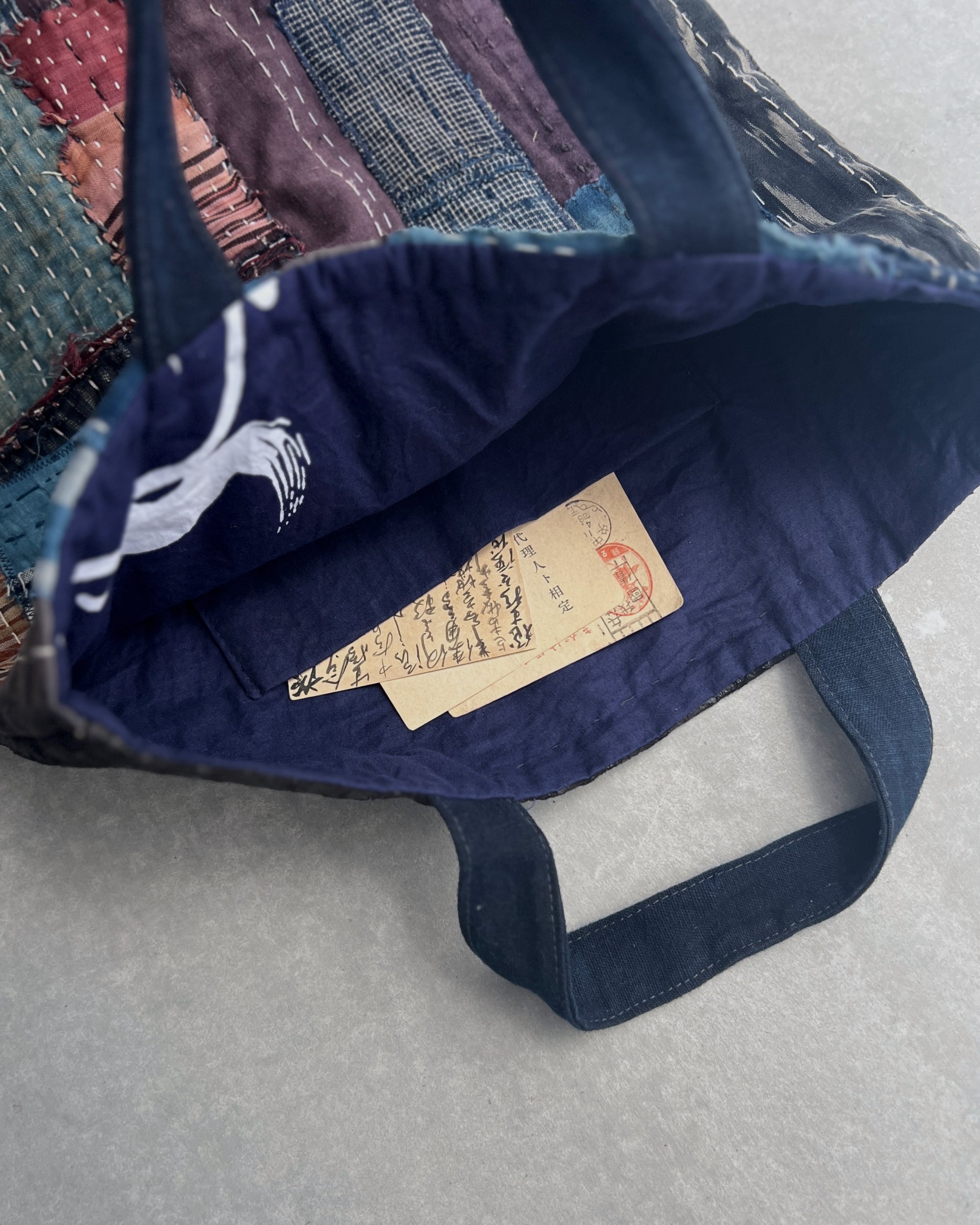 vintage textile tote bag