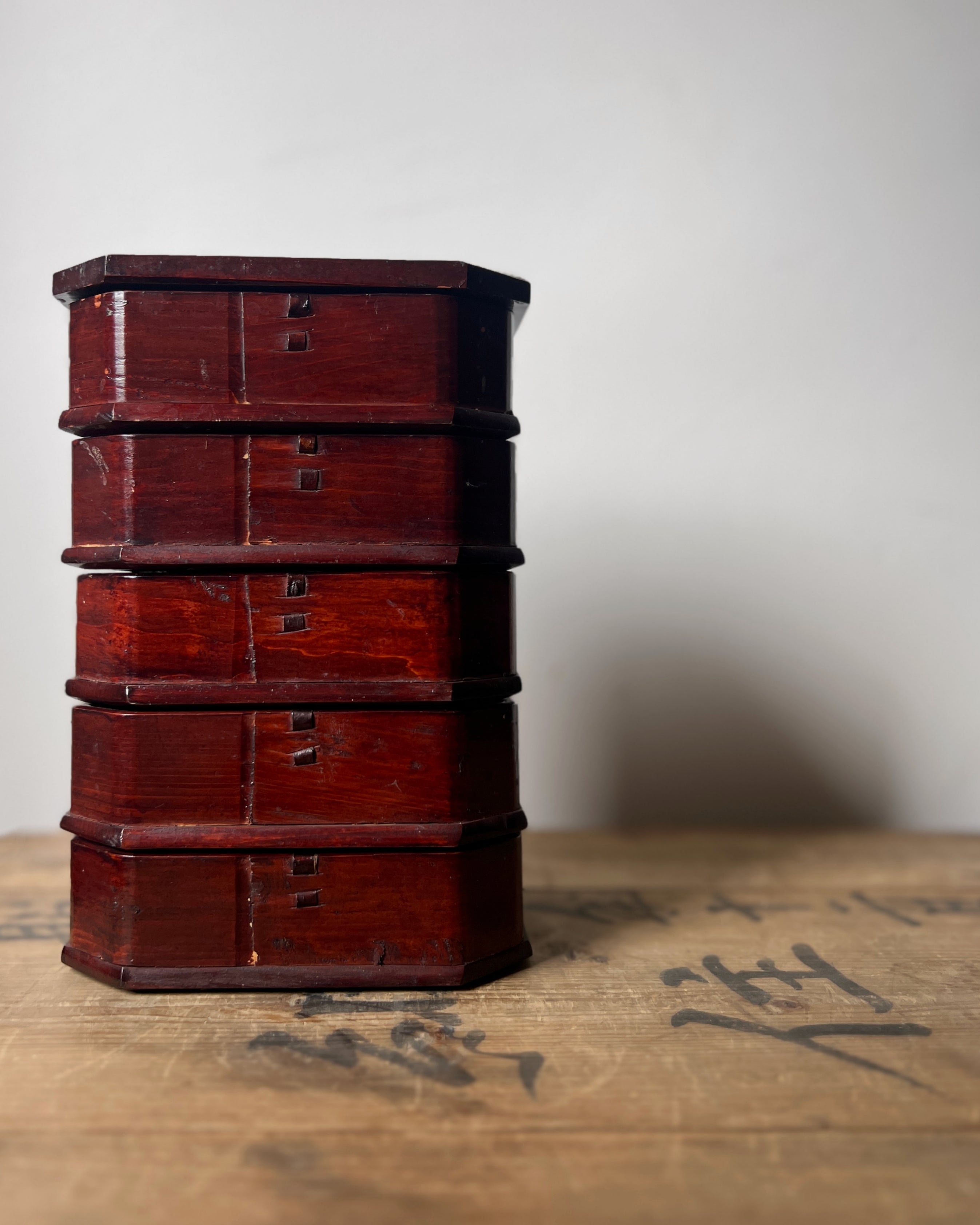 vintage wood stacking trays/diatokuji bento