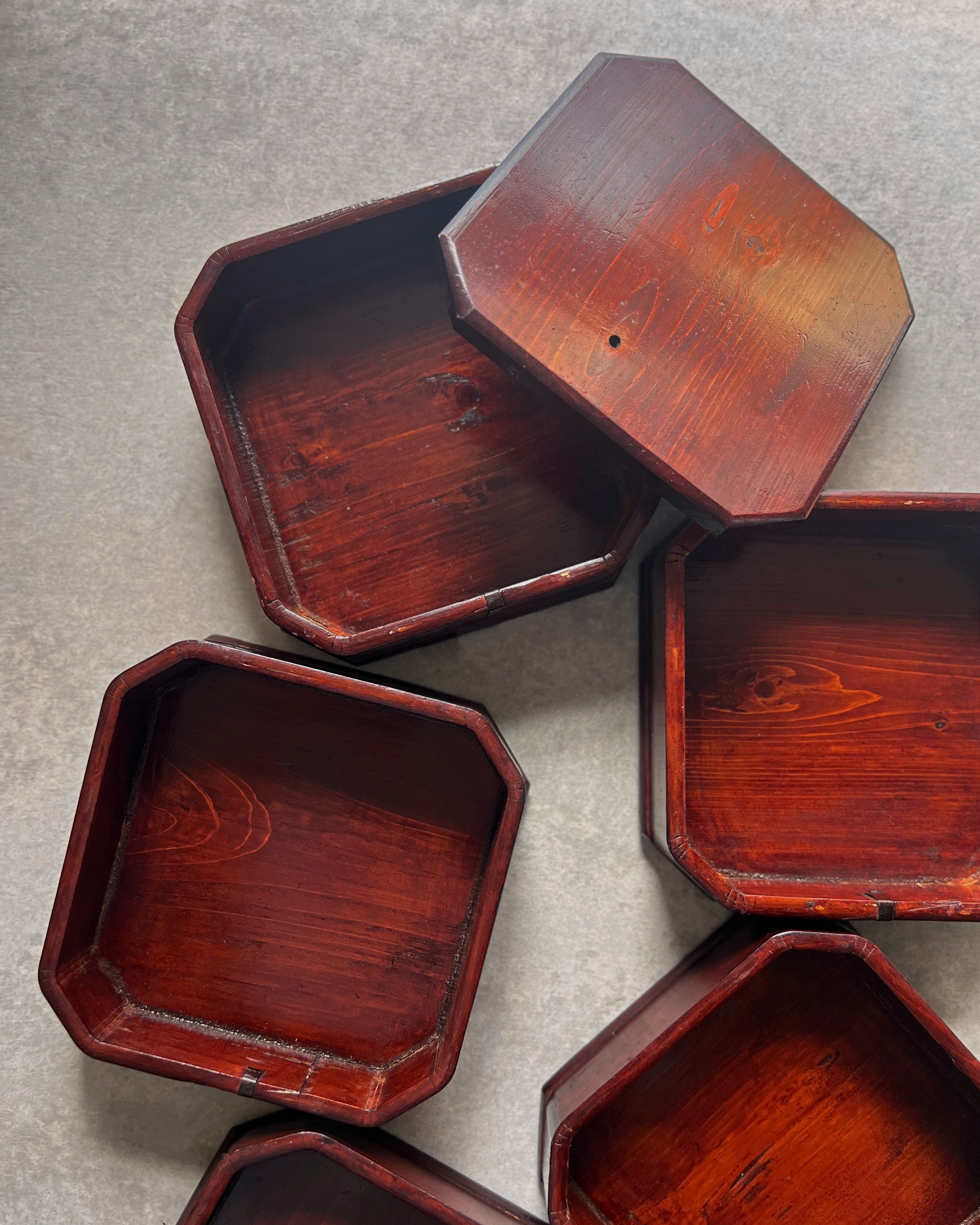 vintage wood stacking trays/diatokuji bento