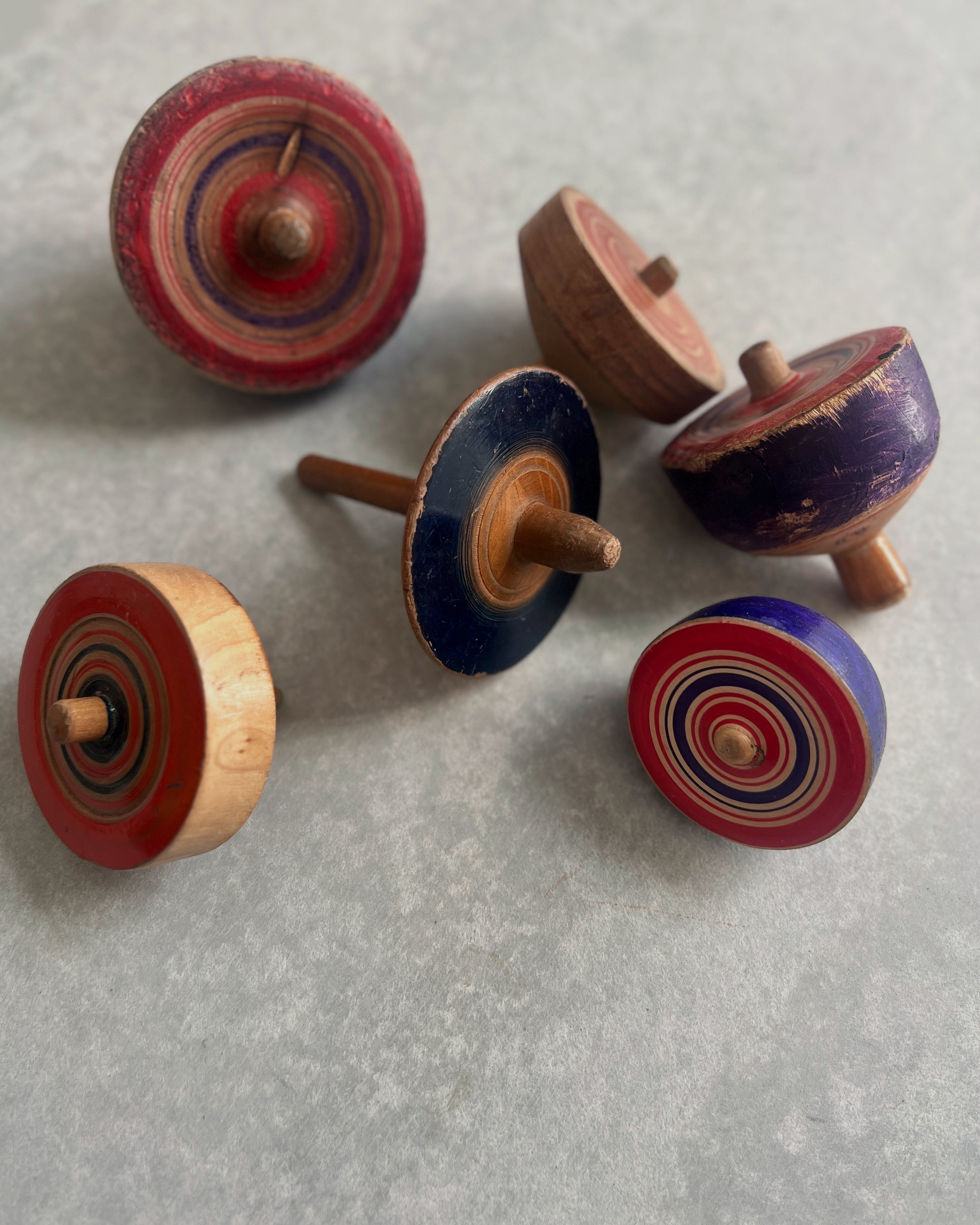 vintage wooden spinning top