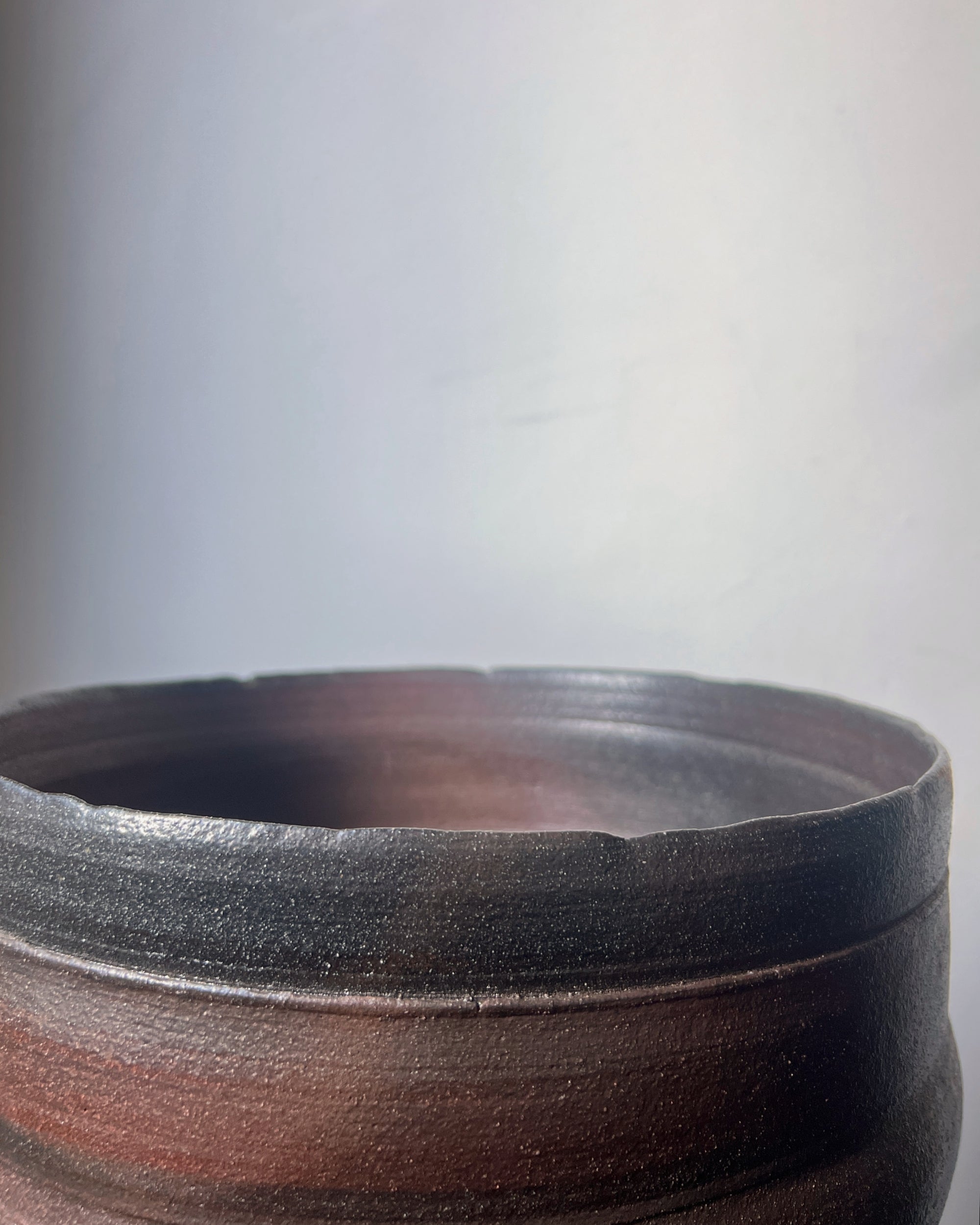 vintage japanese ceramic Bizen ware vessel