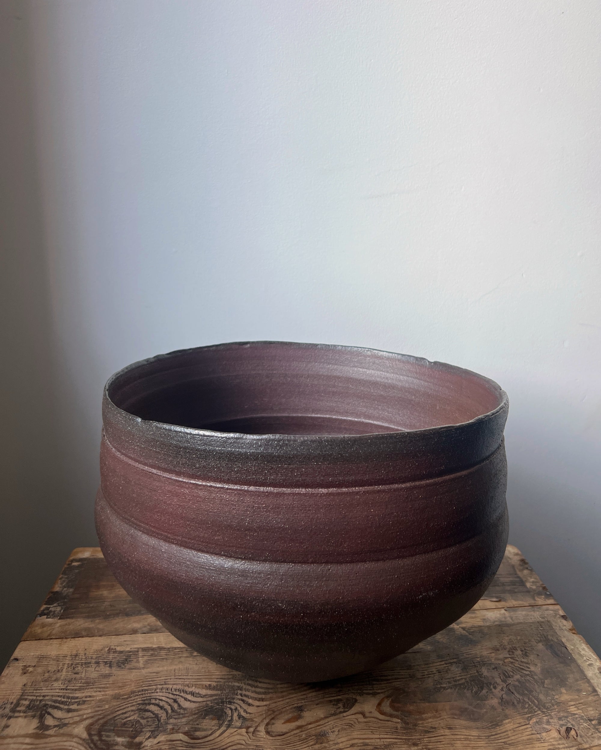 vintage japanese ceramic Bizen ware vessel