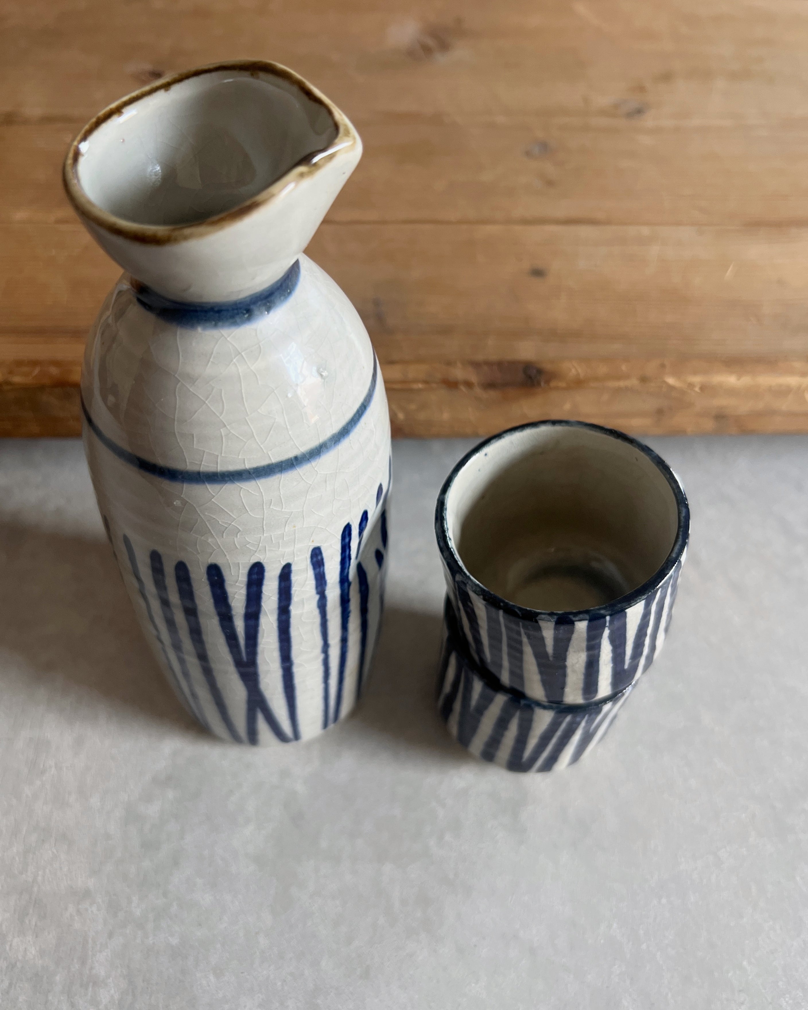 vintage ceramic sake set