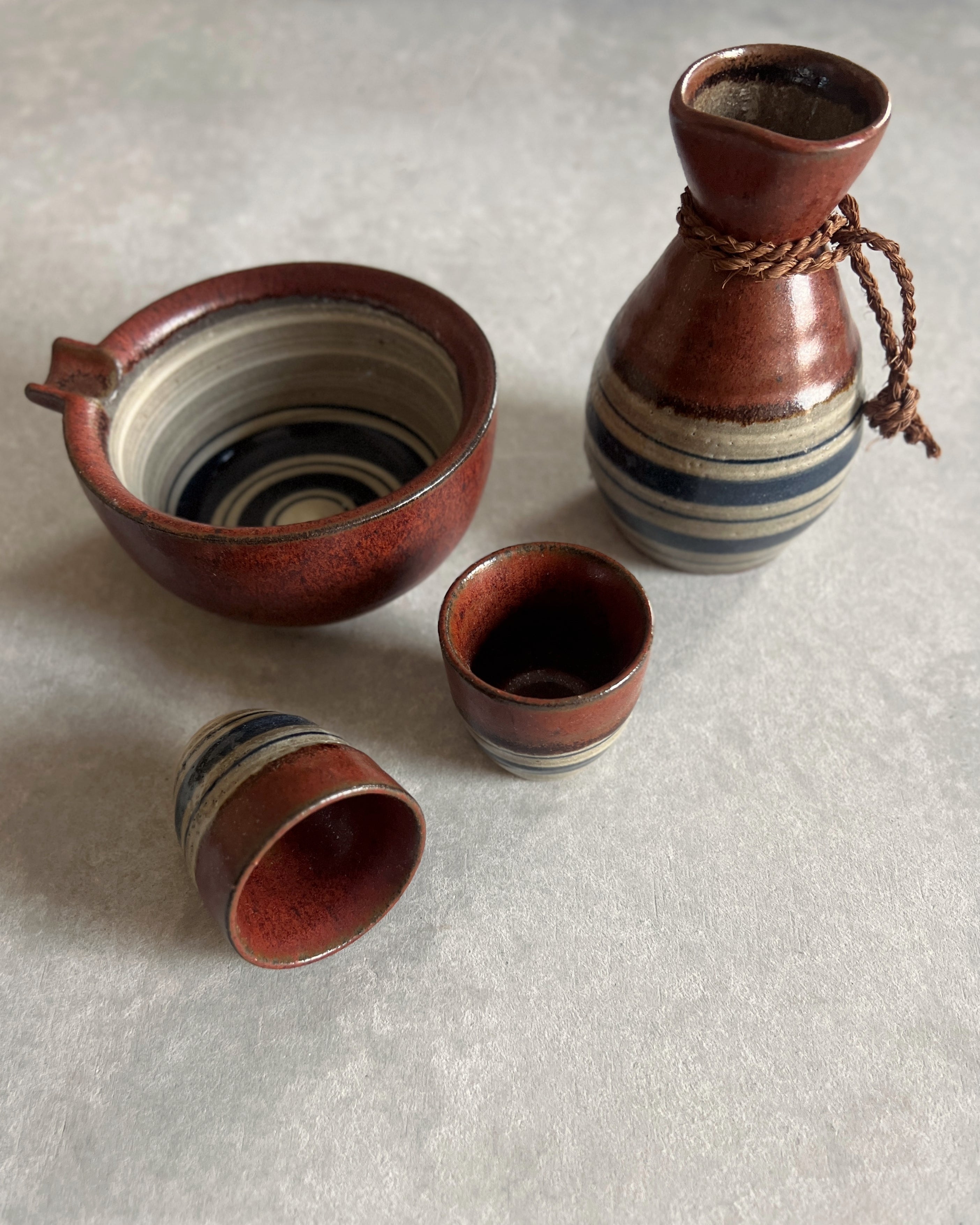 vintage ceramic sake set