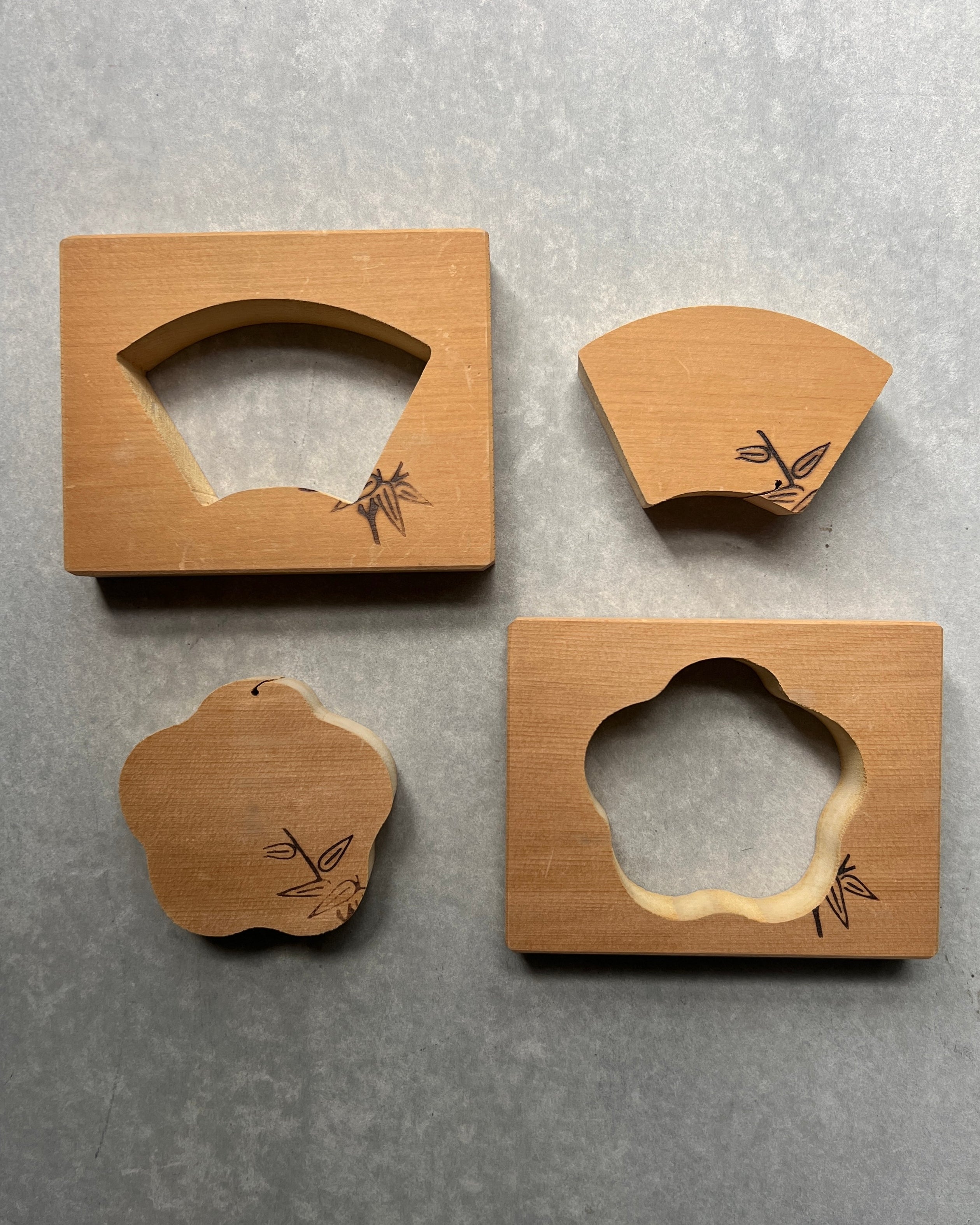 vintage wooden wagashi mould