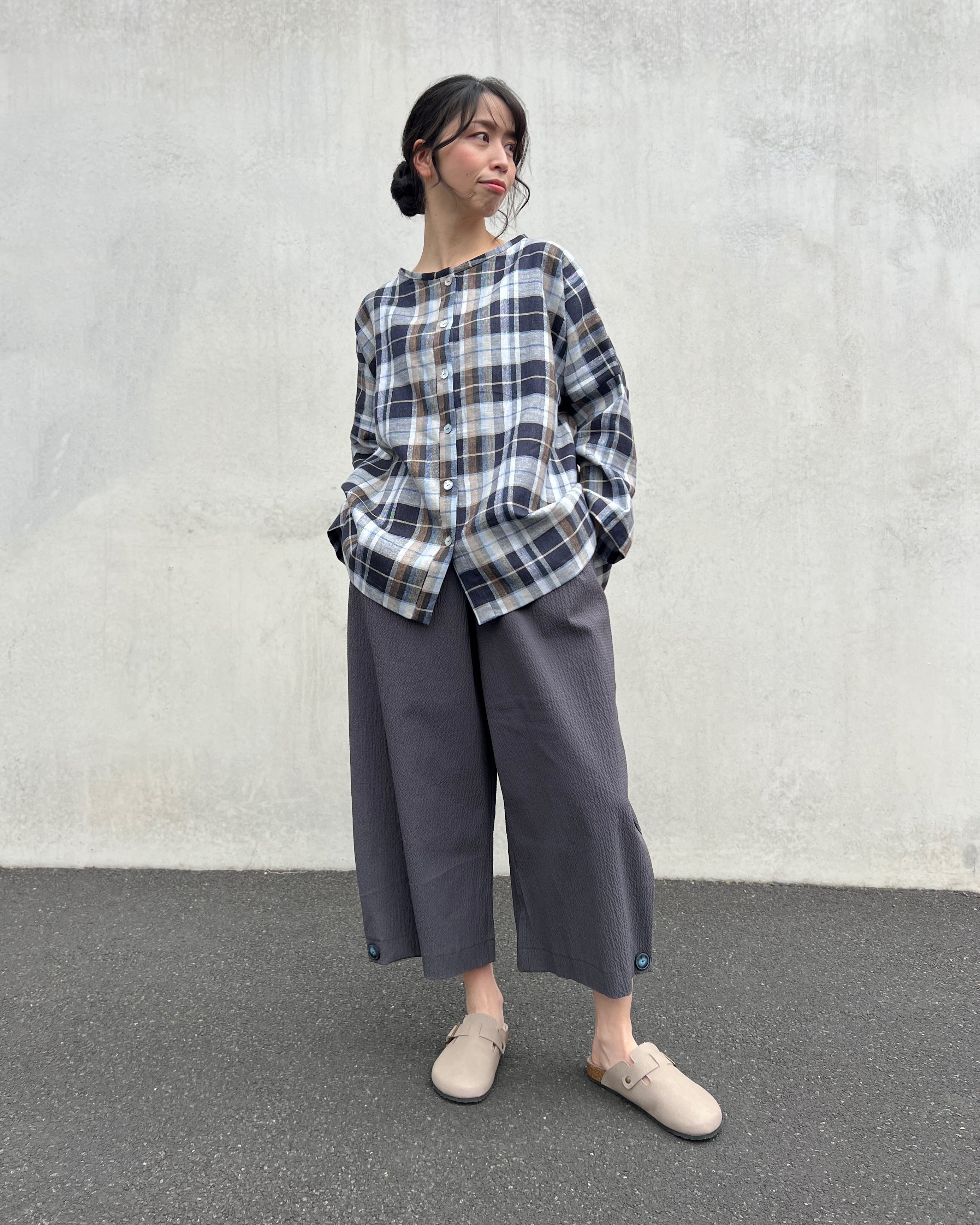 LJ struthers : cotton wide leg pants