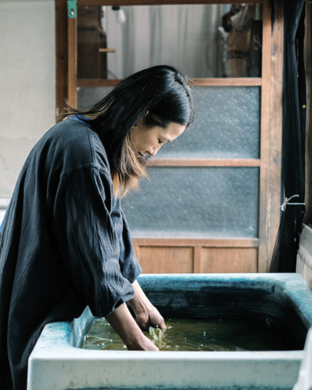 Chizu Blue : indigo dyed scarf