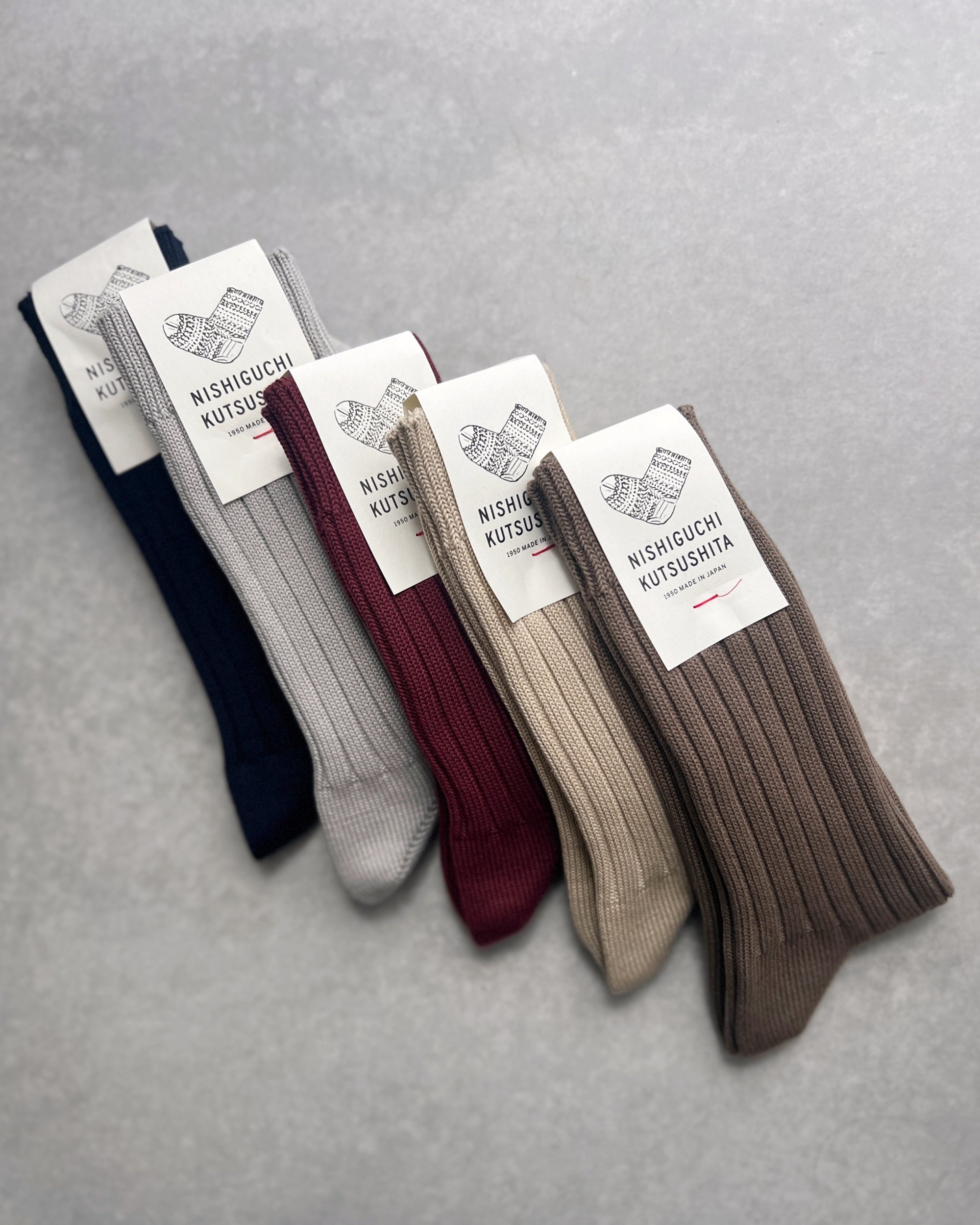 nishiguchi kutsushita : praha egyptian cotton ribbed socks