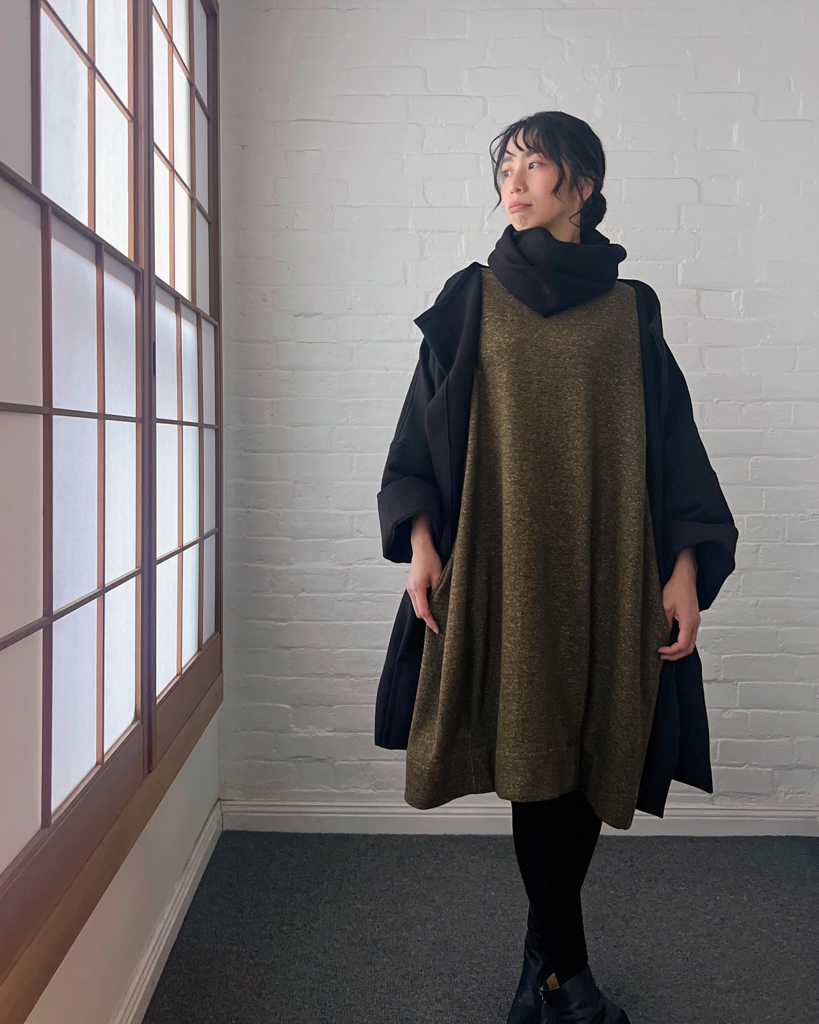 LJ struthers : textured wool gallery coat