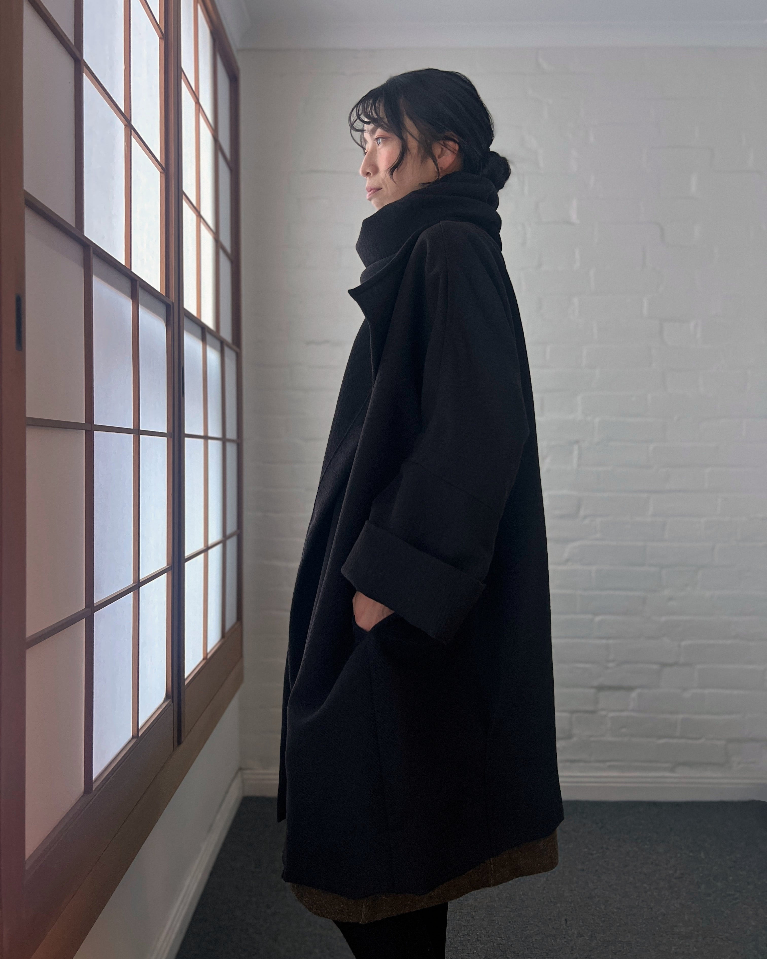 LJ struthers : textured wool gallery coat