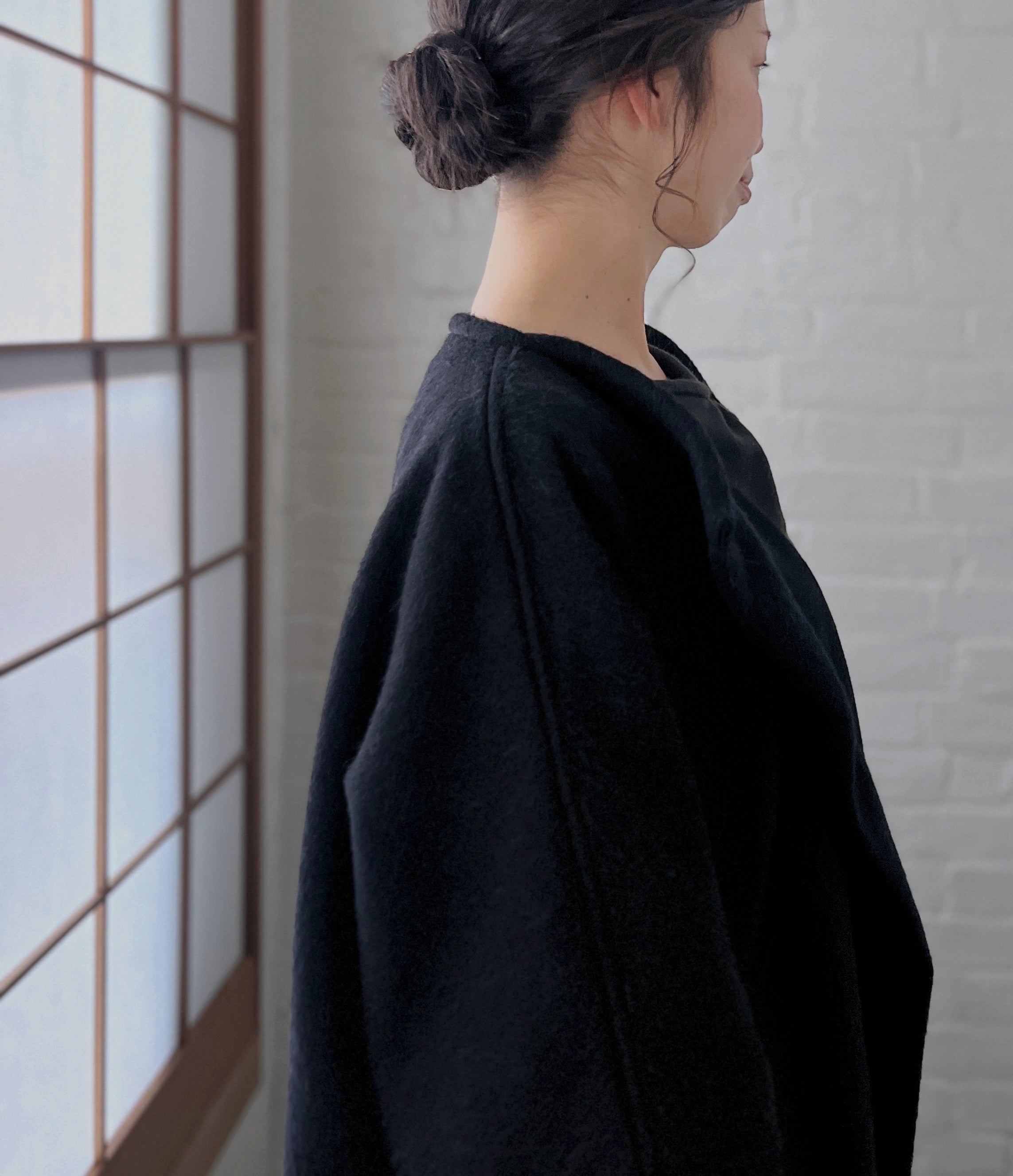 LJ struthers : textured wool gallery coat