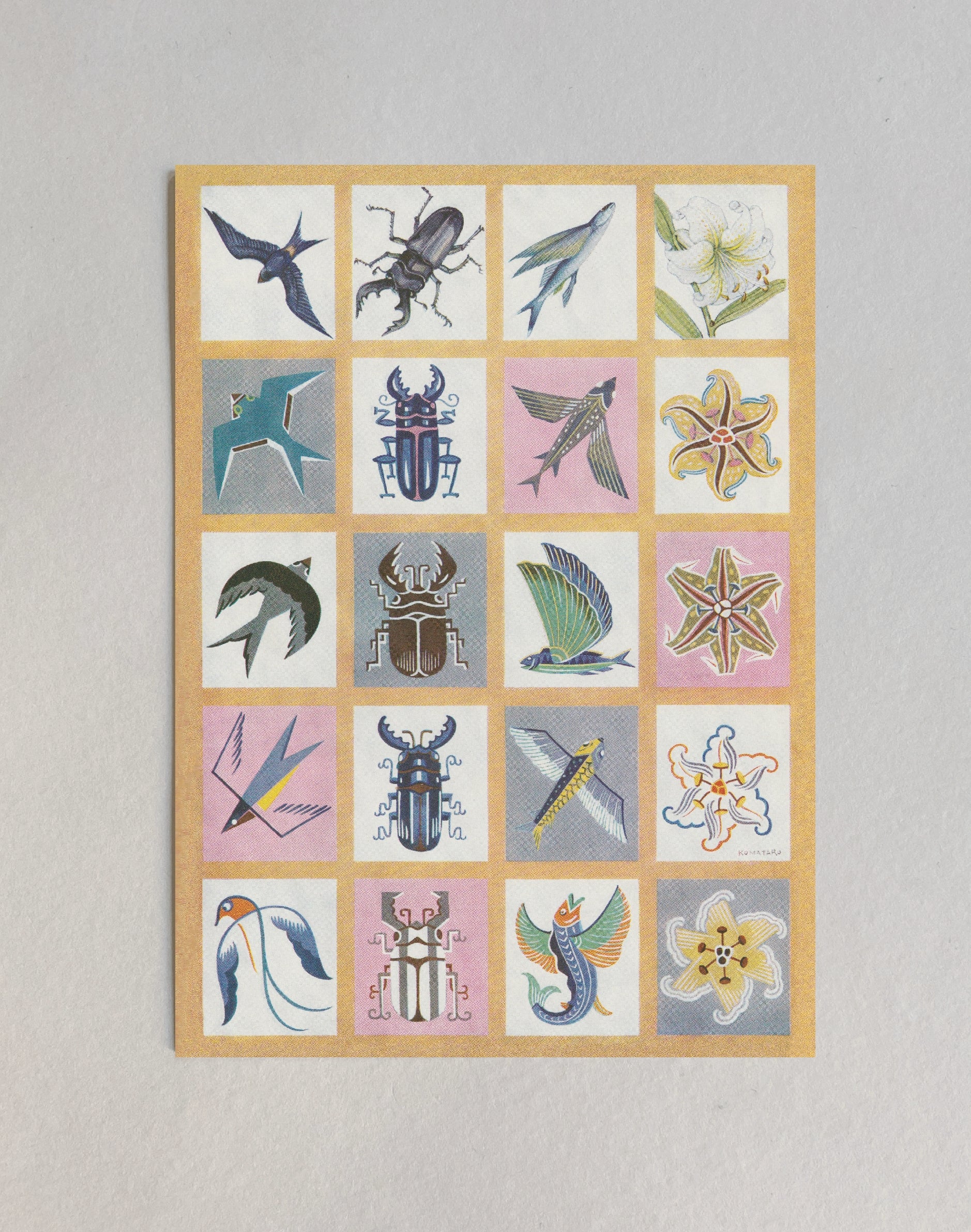kiku print / postcard : pictograph - wings + stings
