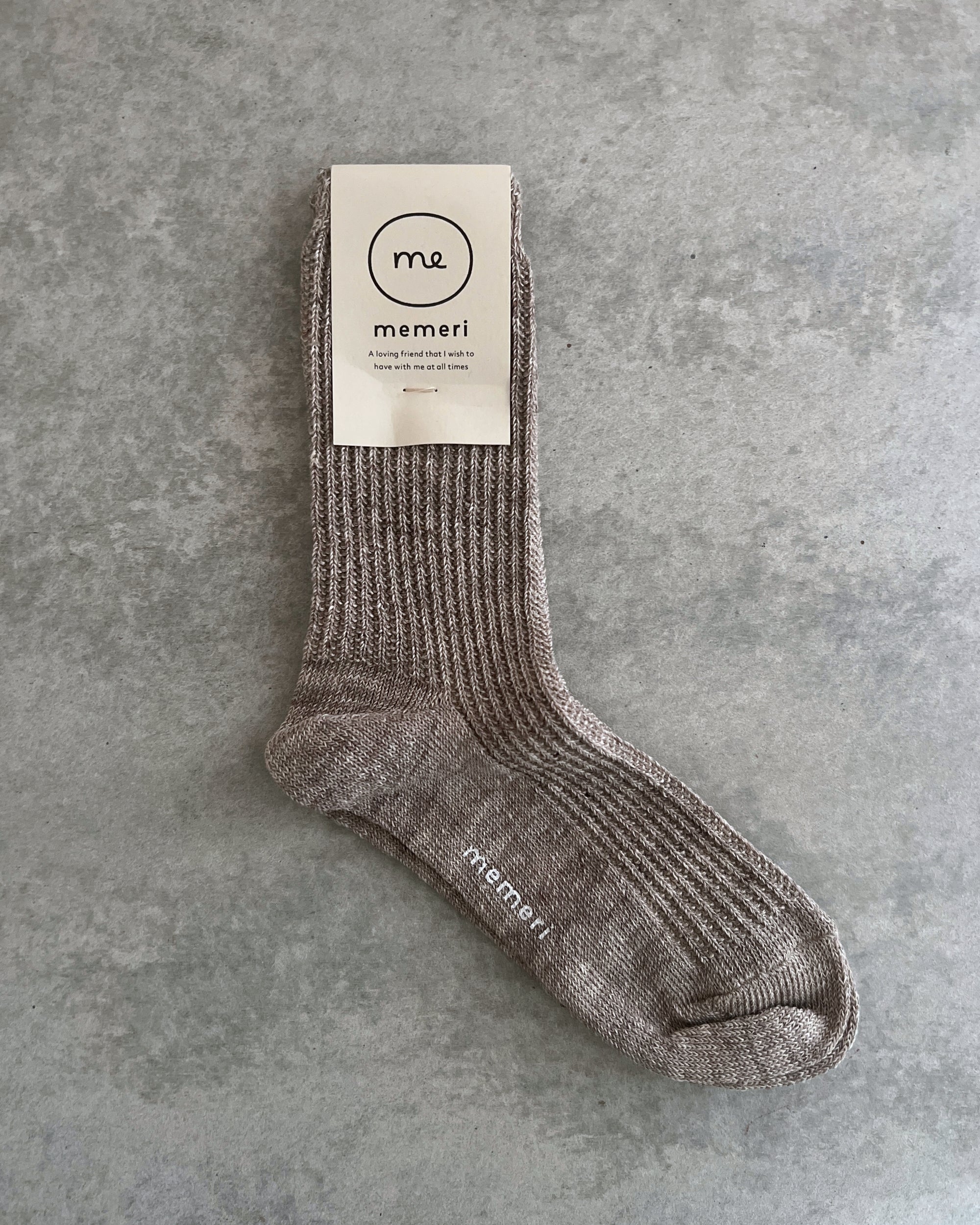 memeri : linen ribbed socks