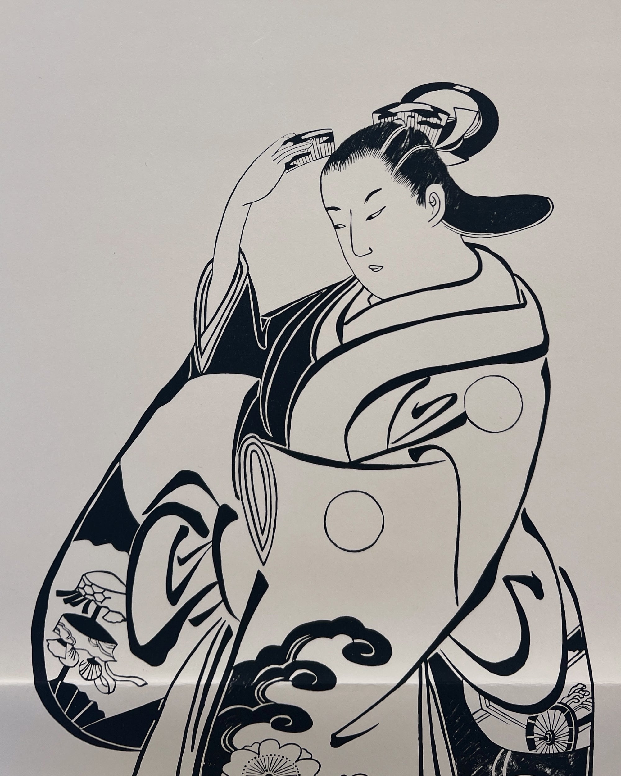 art print : hitoridachi onna no zu kiyonobu