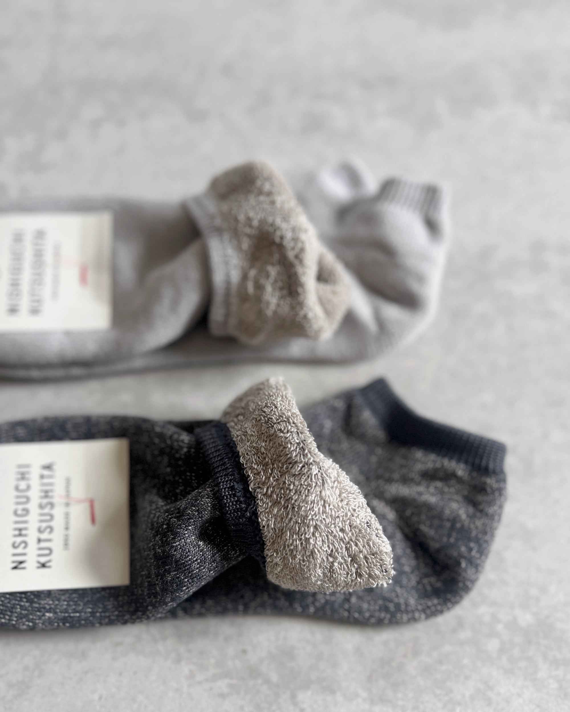 nishiguchi kutsushita : linen cotton pile anklet