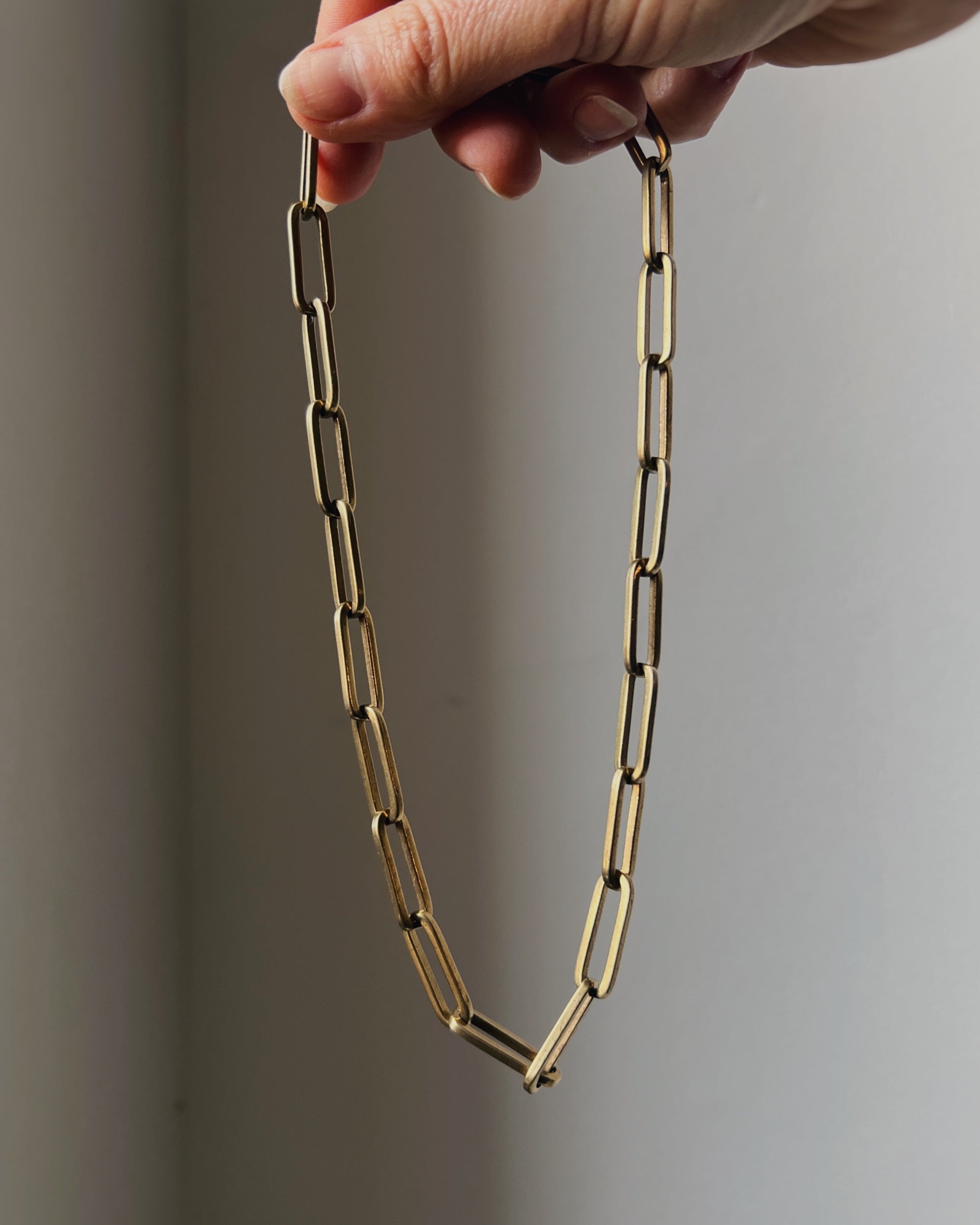 stacey vickery : brass paperclip chain necklace