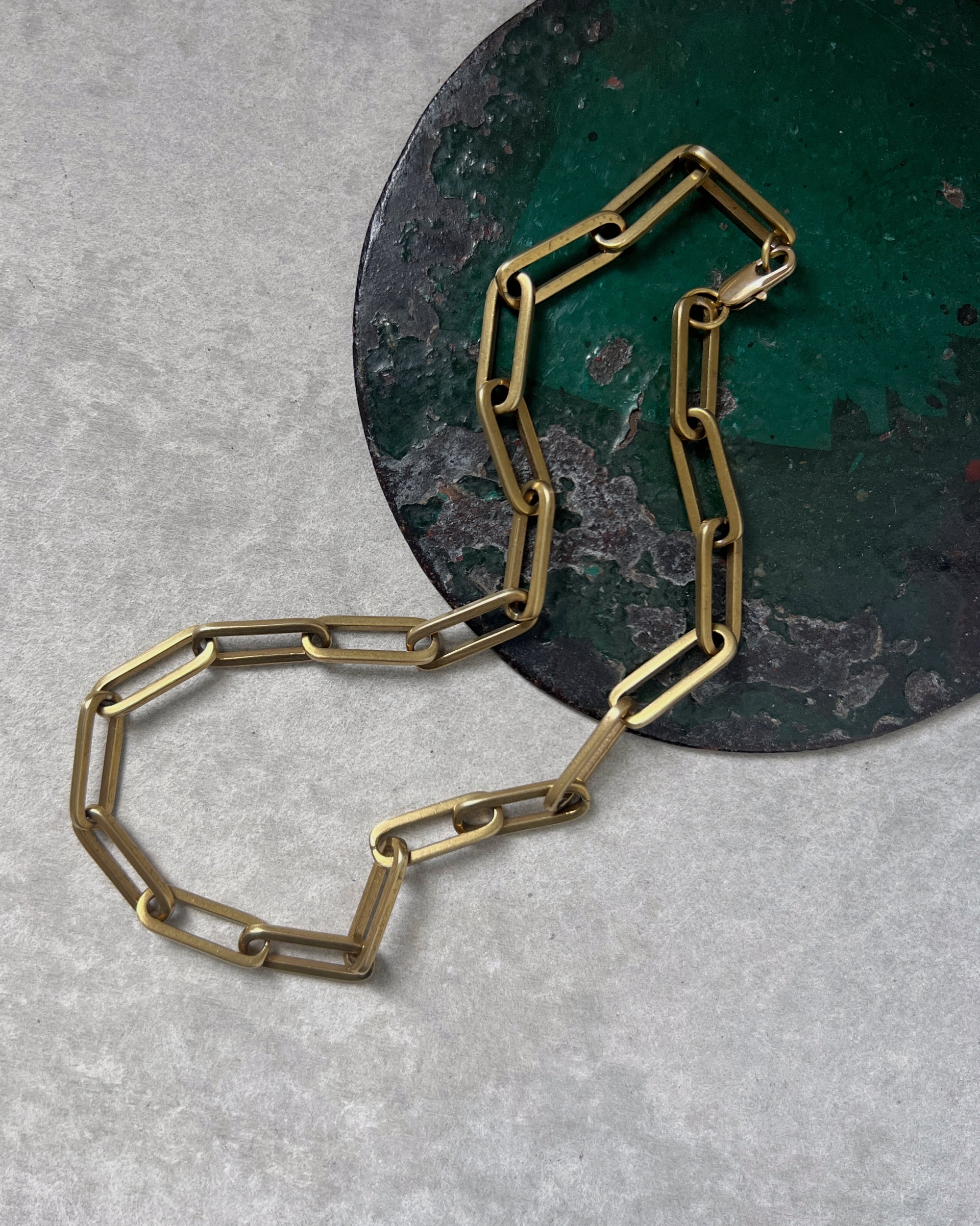 stacey vickery : brass paperclip chain necklace