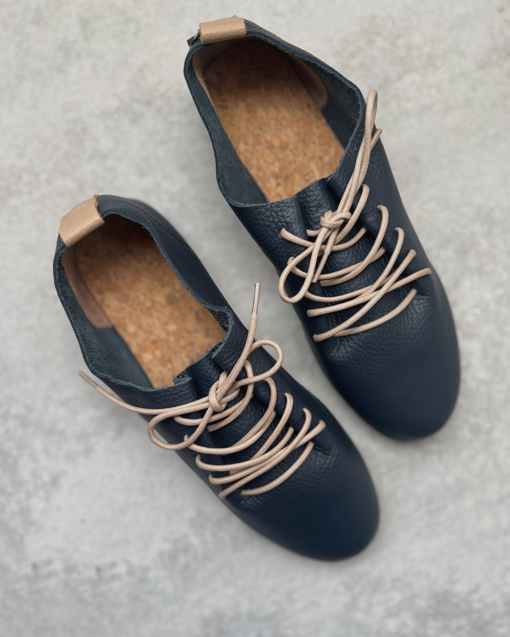 swaanarlberg : japanese leather shoes in blue and brown