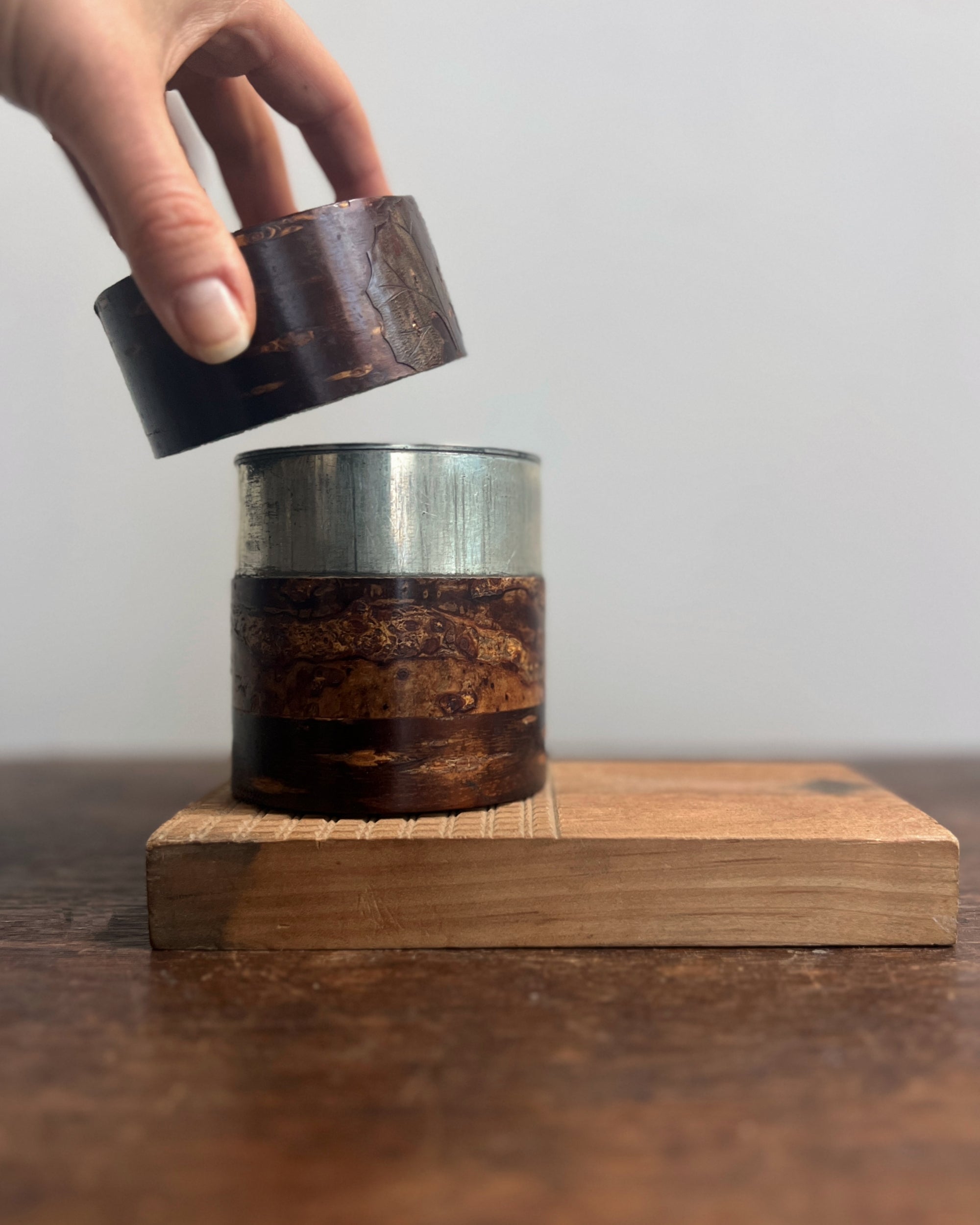 vintage tea caddy