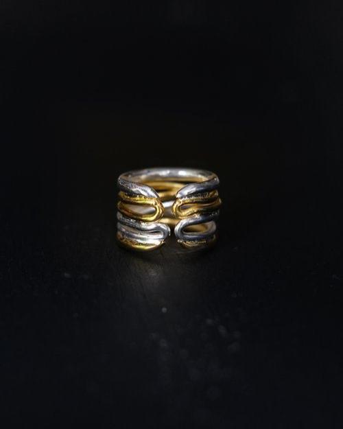 Ewa : gold & silver wrap ring