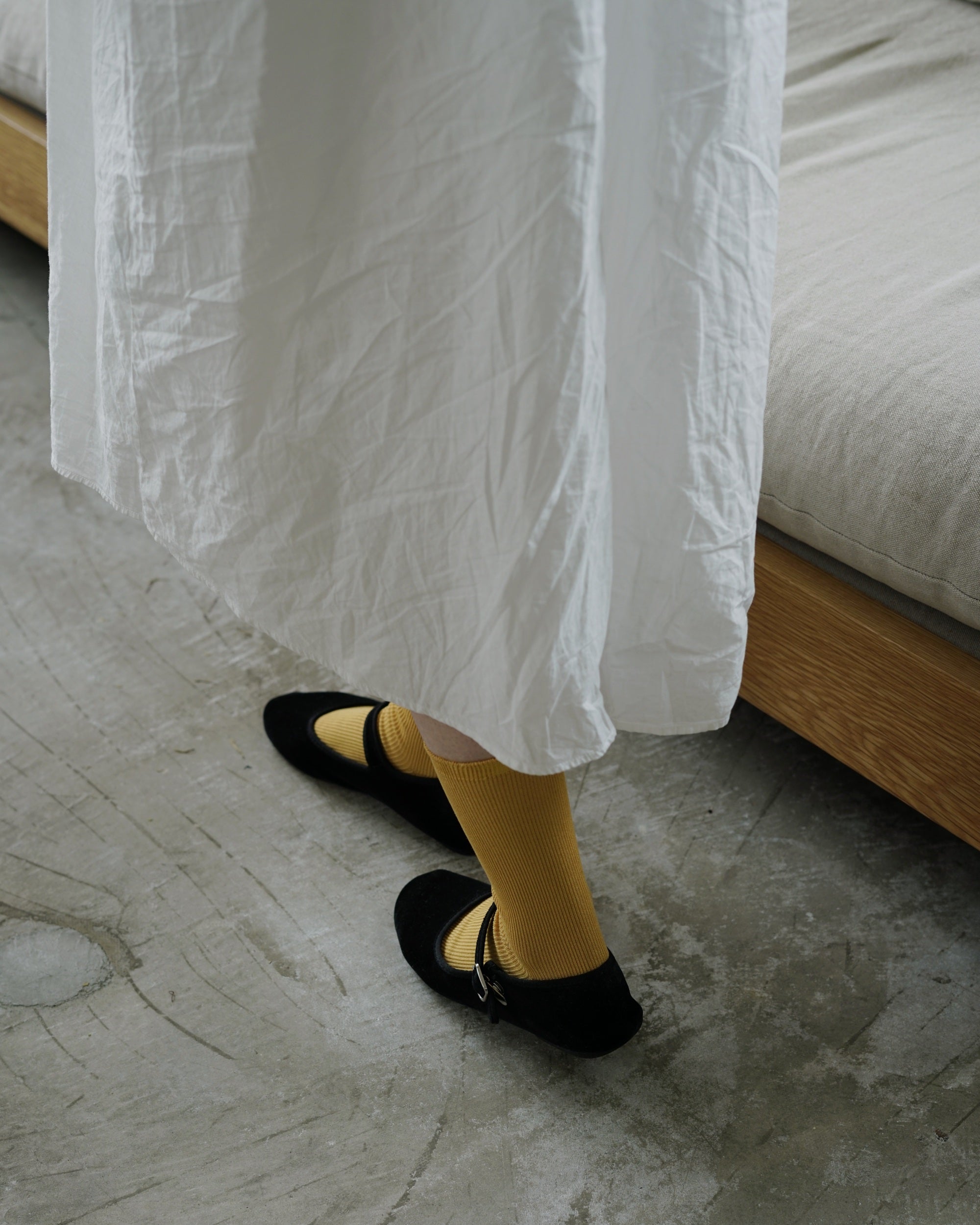 Egyption cotton tabi socks in mustard | the maker hobart