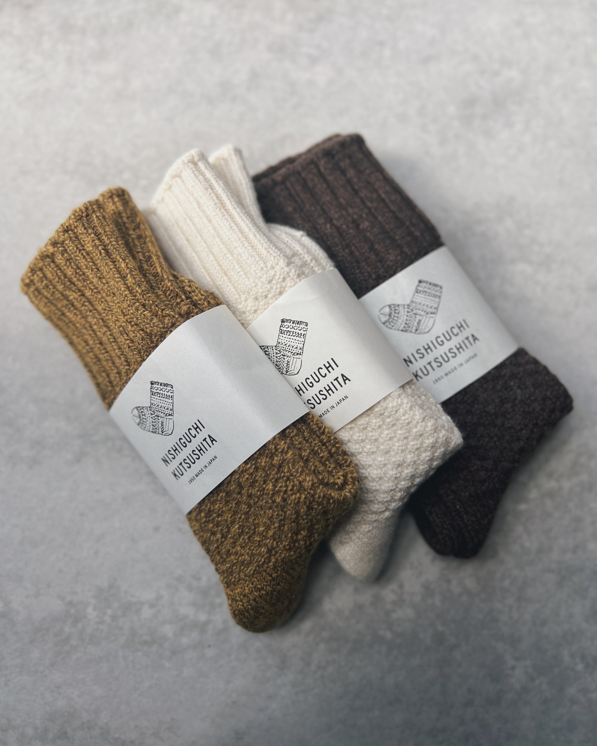 nishiguchi kutsushita : wool cotton boot socks