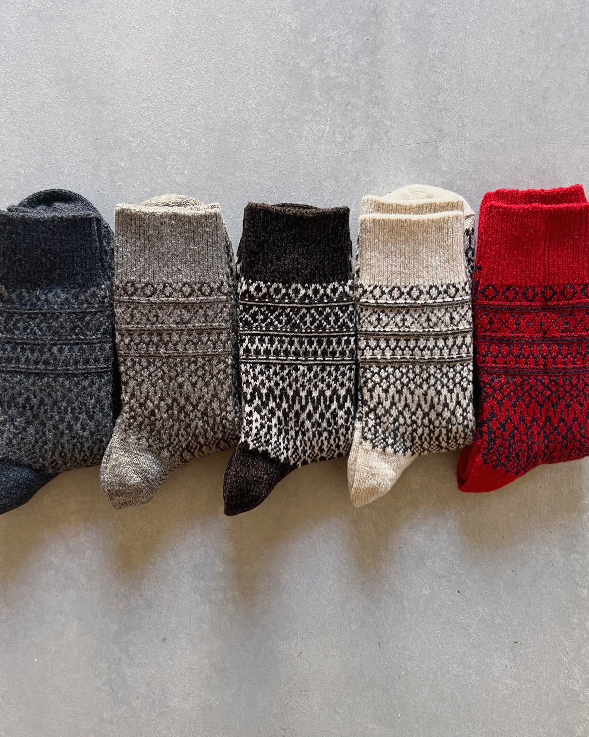 nishiguchi kutsushita : oslo wool jacquard socks