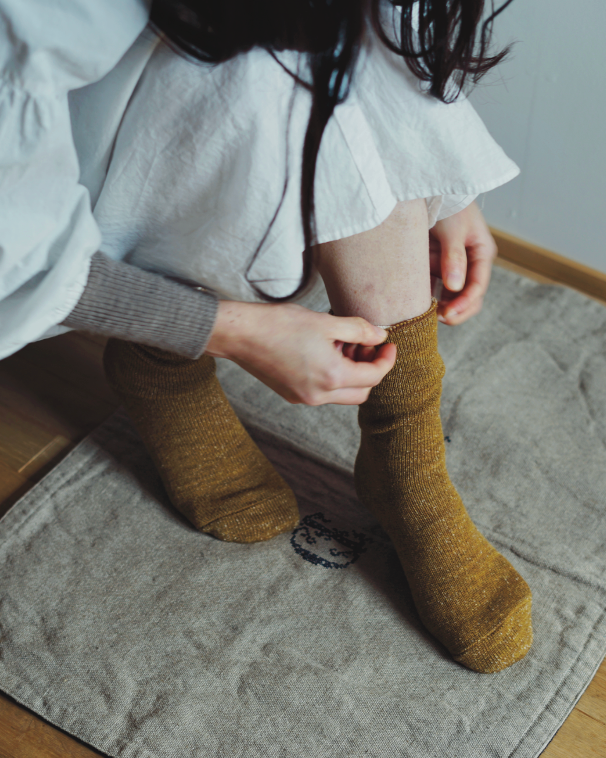 memeri : wool silk layered sock set