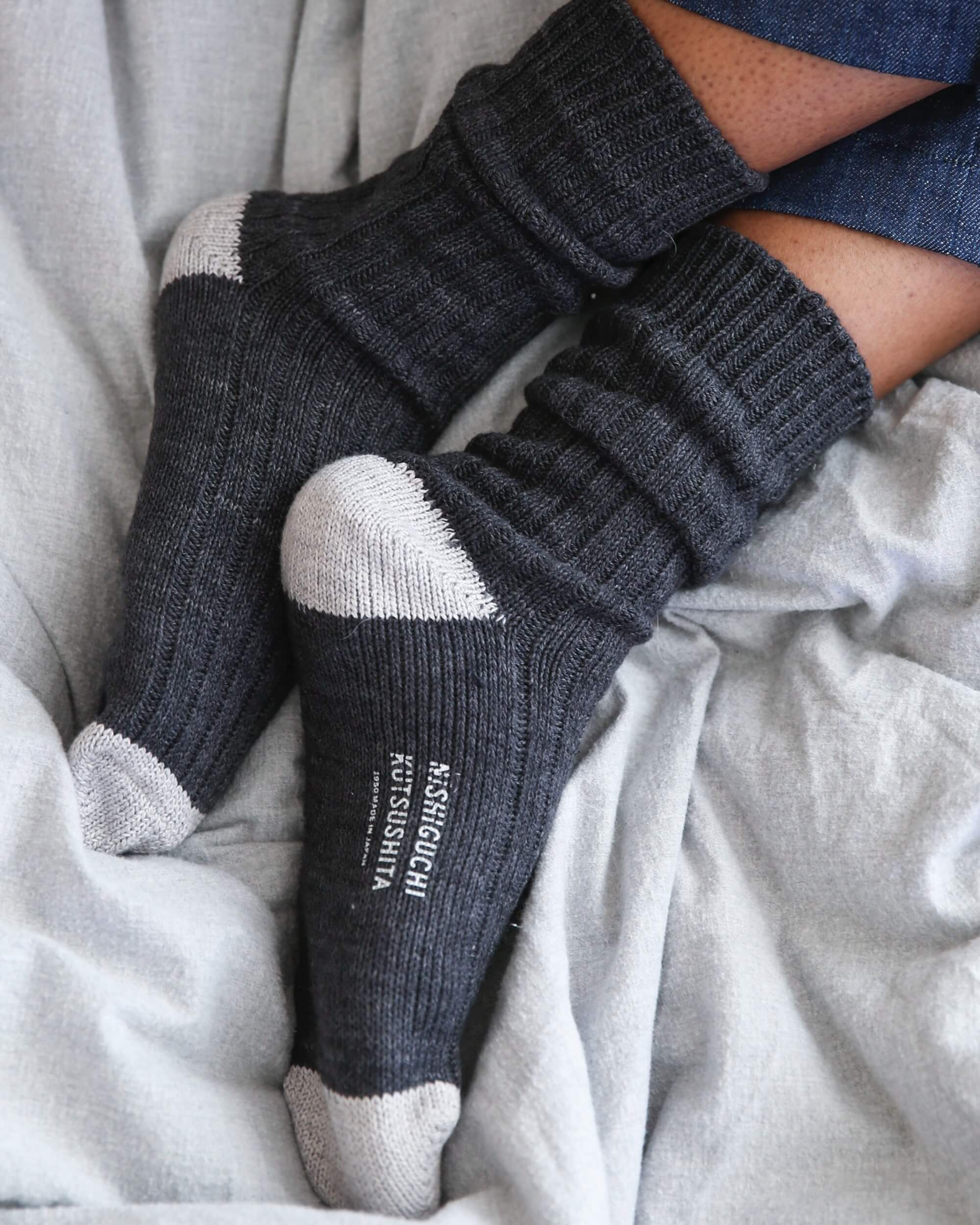 nishiguchi kutsushita : boston cotton ribbed sock