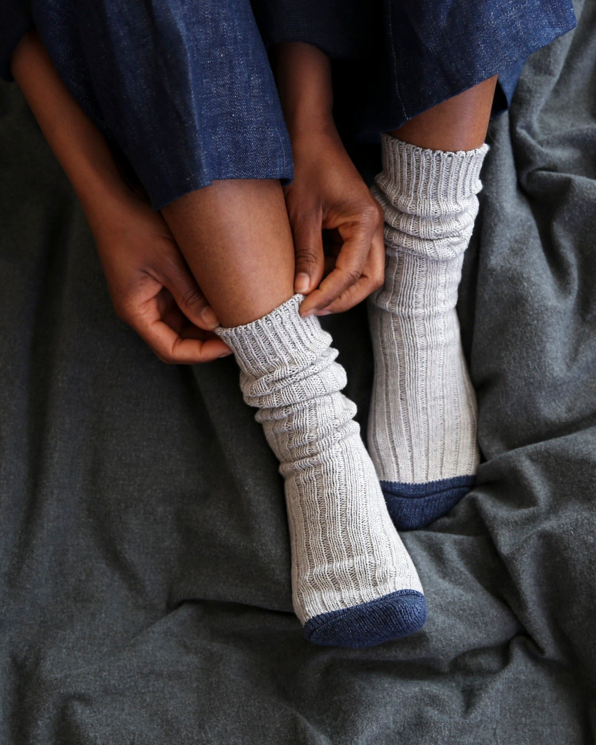 nishiguchi kutsushita : boston cotton ribbed sock