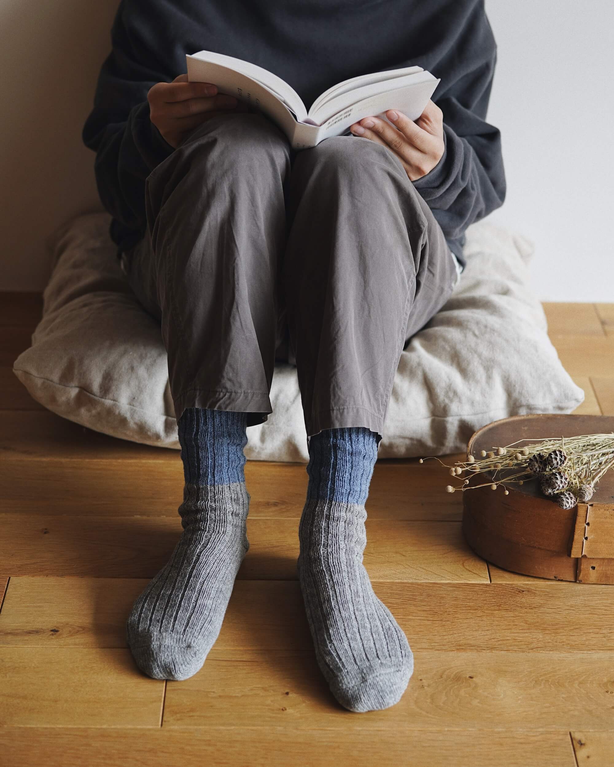 nishiguchi kutsushita : boston wool cotton slab socks