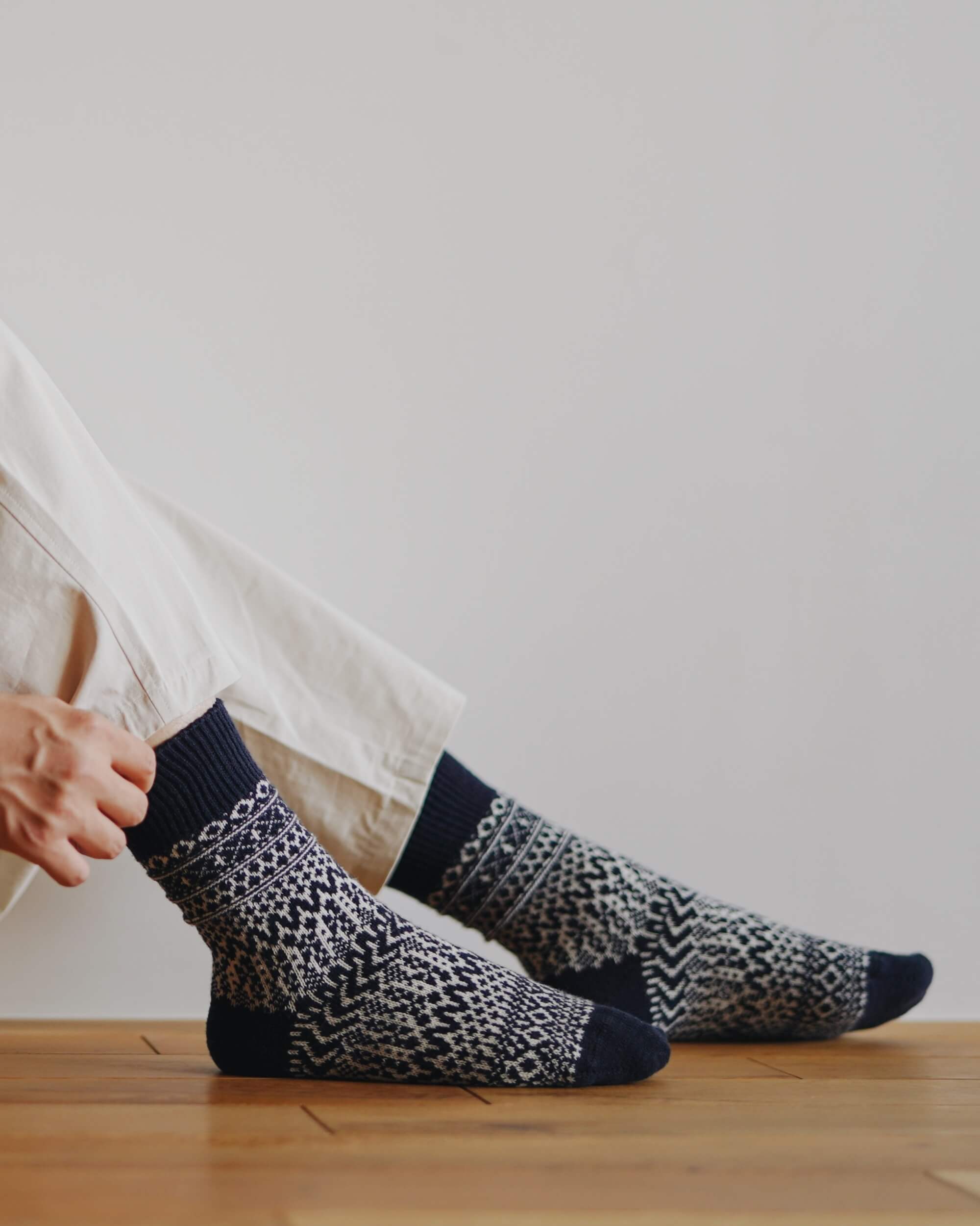 nishiguchi kutsushita : oslo wool jacquard socks