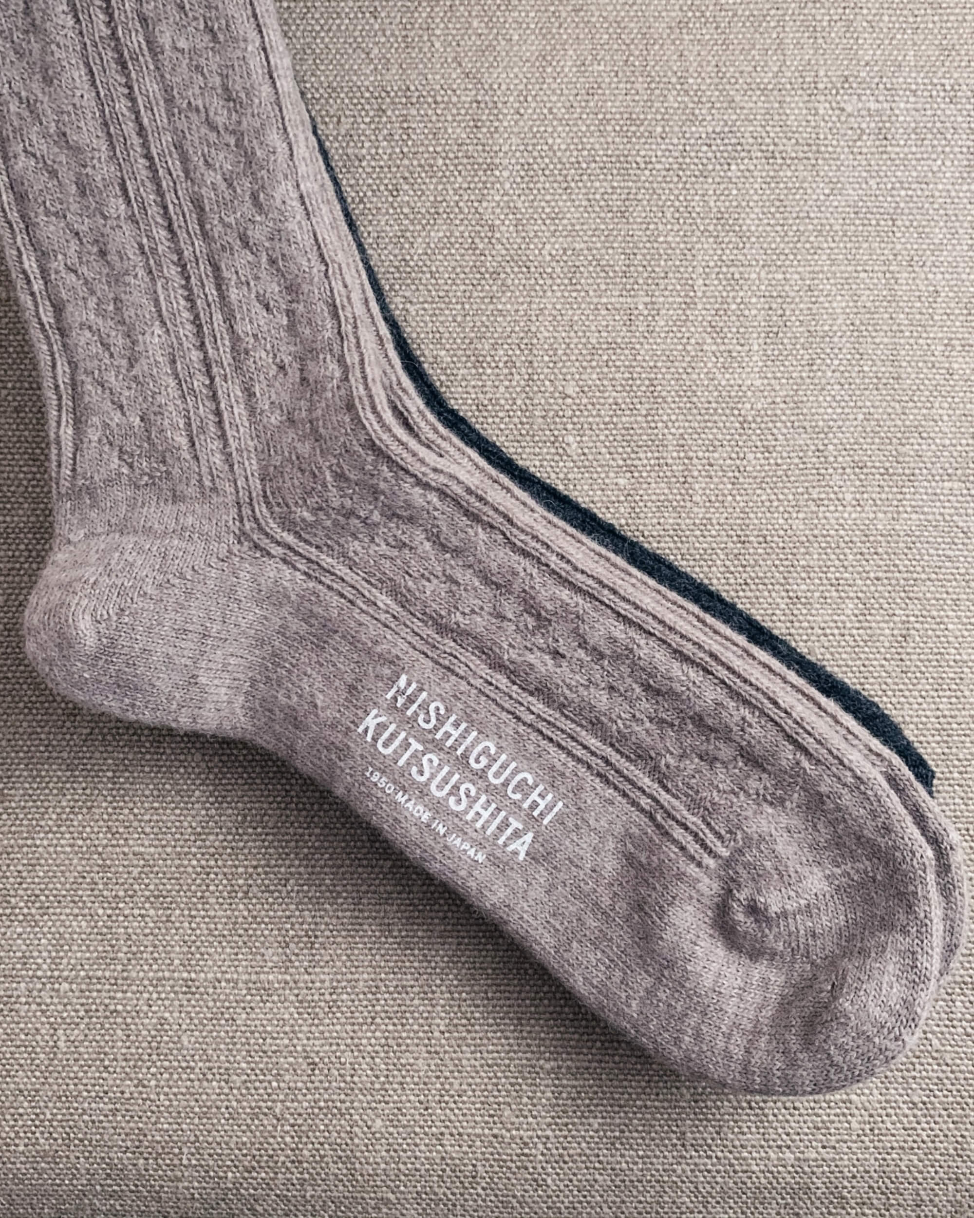 alpaca wool cable socks at the maker hobart