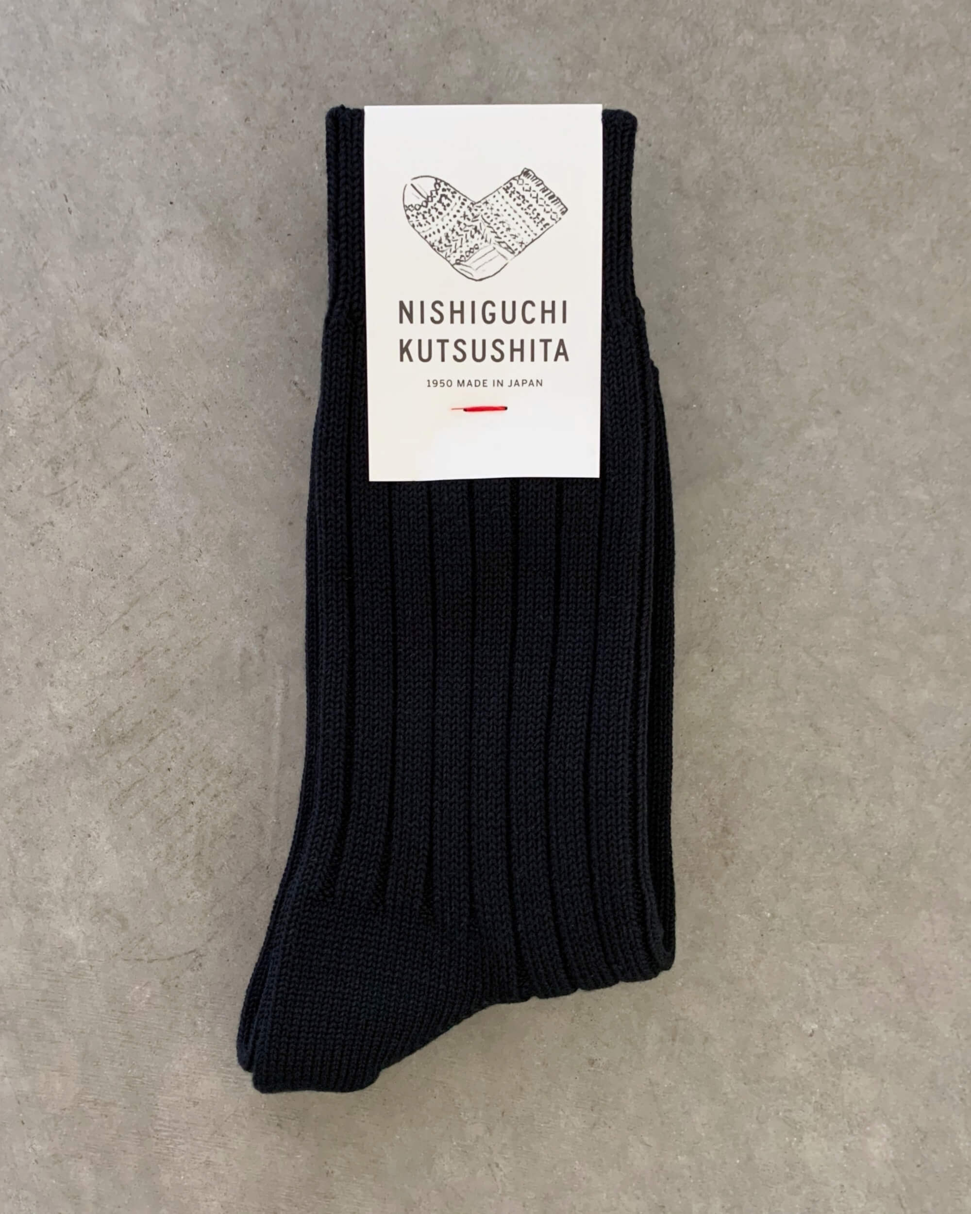 nishiguchi kutsushita : praha egyptian cotton ribbed socks