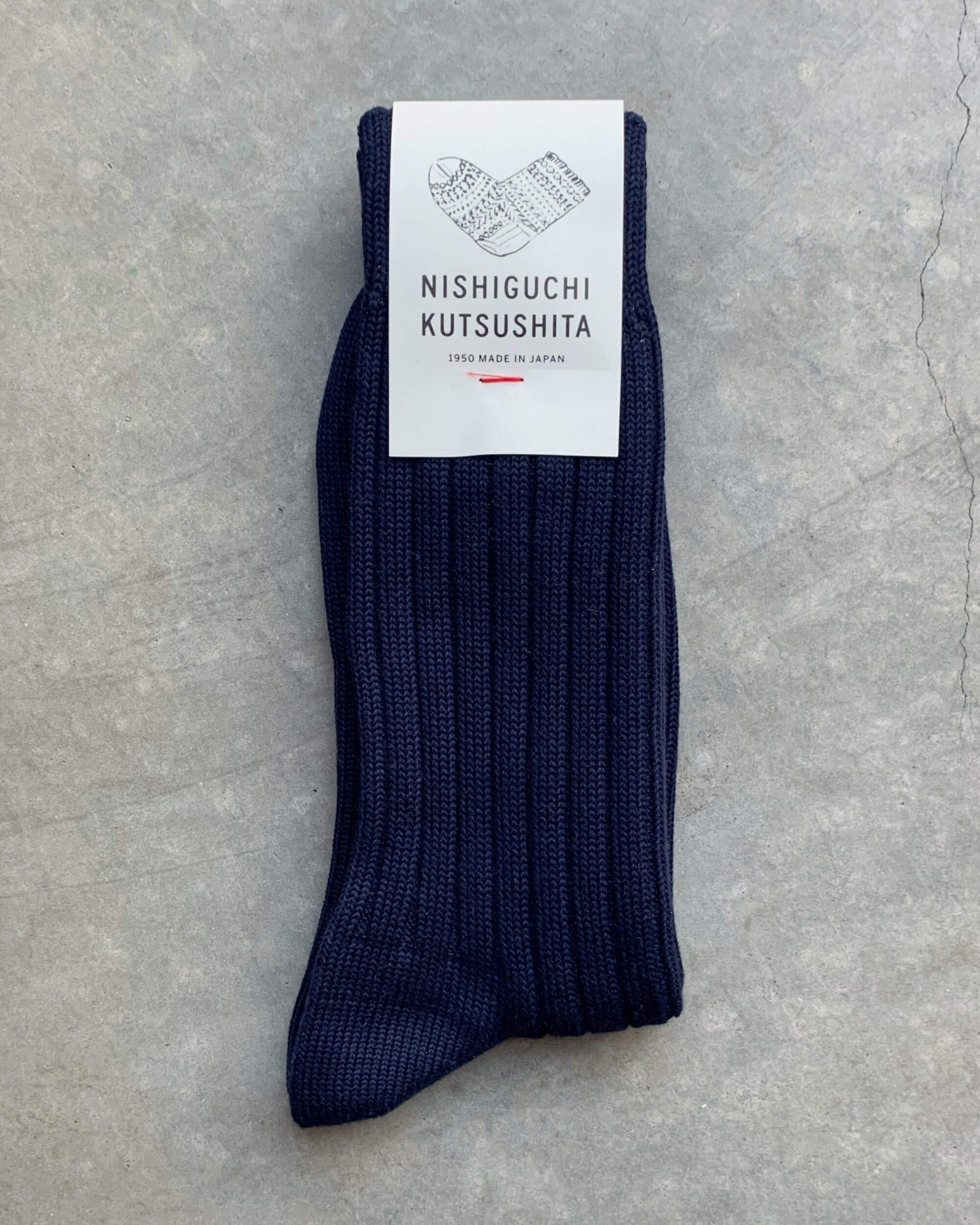 nishiguchi kutsushita : praha egyptian cotton ribbed socks